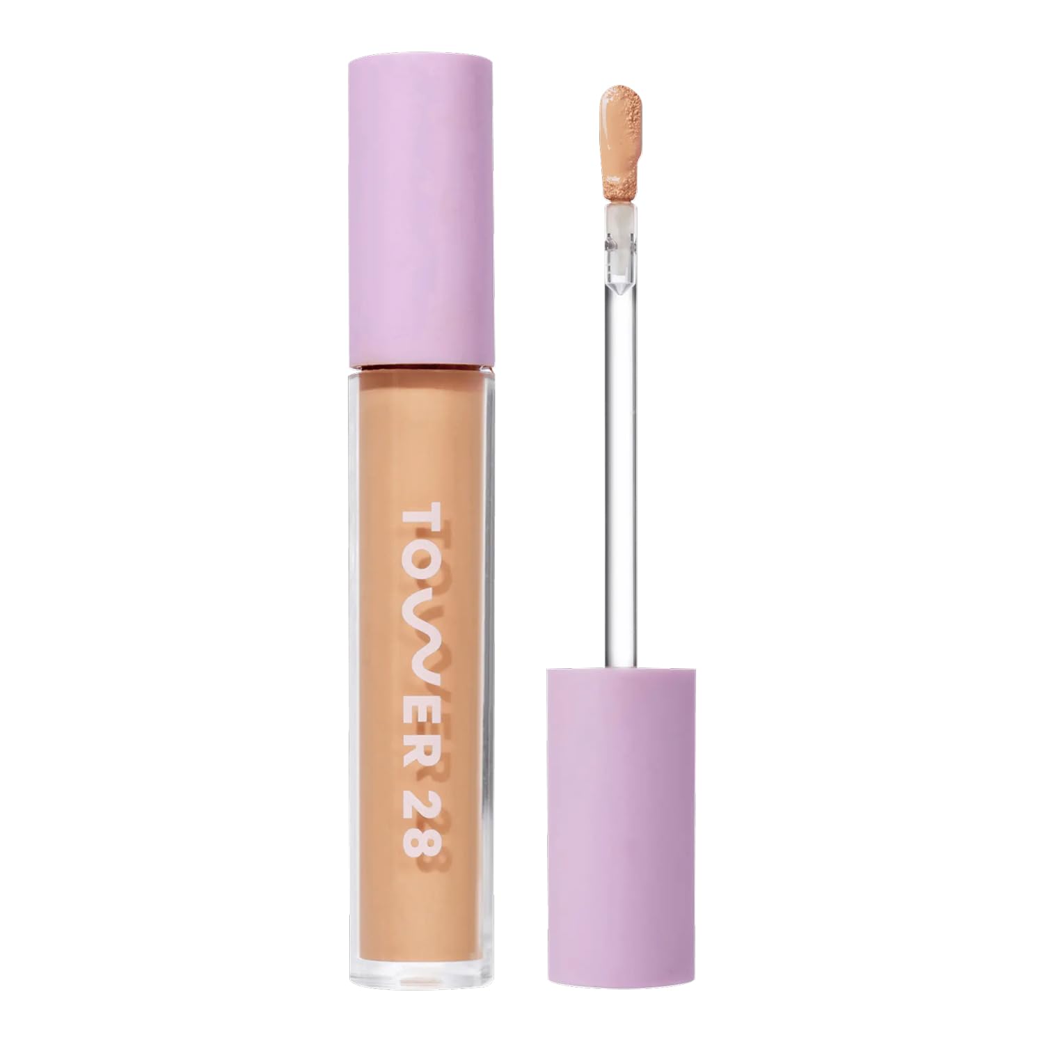 Tower 28 Swipe Serum Concealer - Hydrating Medium-Full Coverage Concealer + Under Eye Brightener - Skin Care Infused Makeup with Hyaluronic Acid + Soothing Centella - 4.0 Light/Medium Cool (0.22 oz)