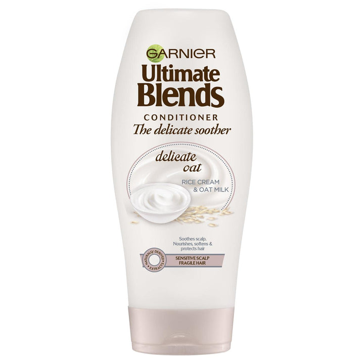 Garnier Ultimate Blends Shampoo & Conditioner Set | Delicate Oat With Rice Cream & Oat Milk Soothing for Sensitive Scalp & Fragile Hair | 400 ml Halalzen