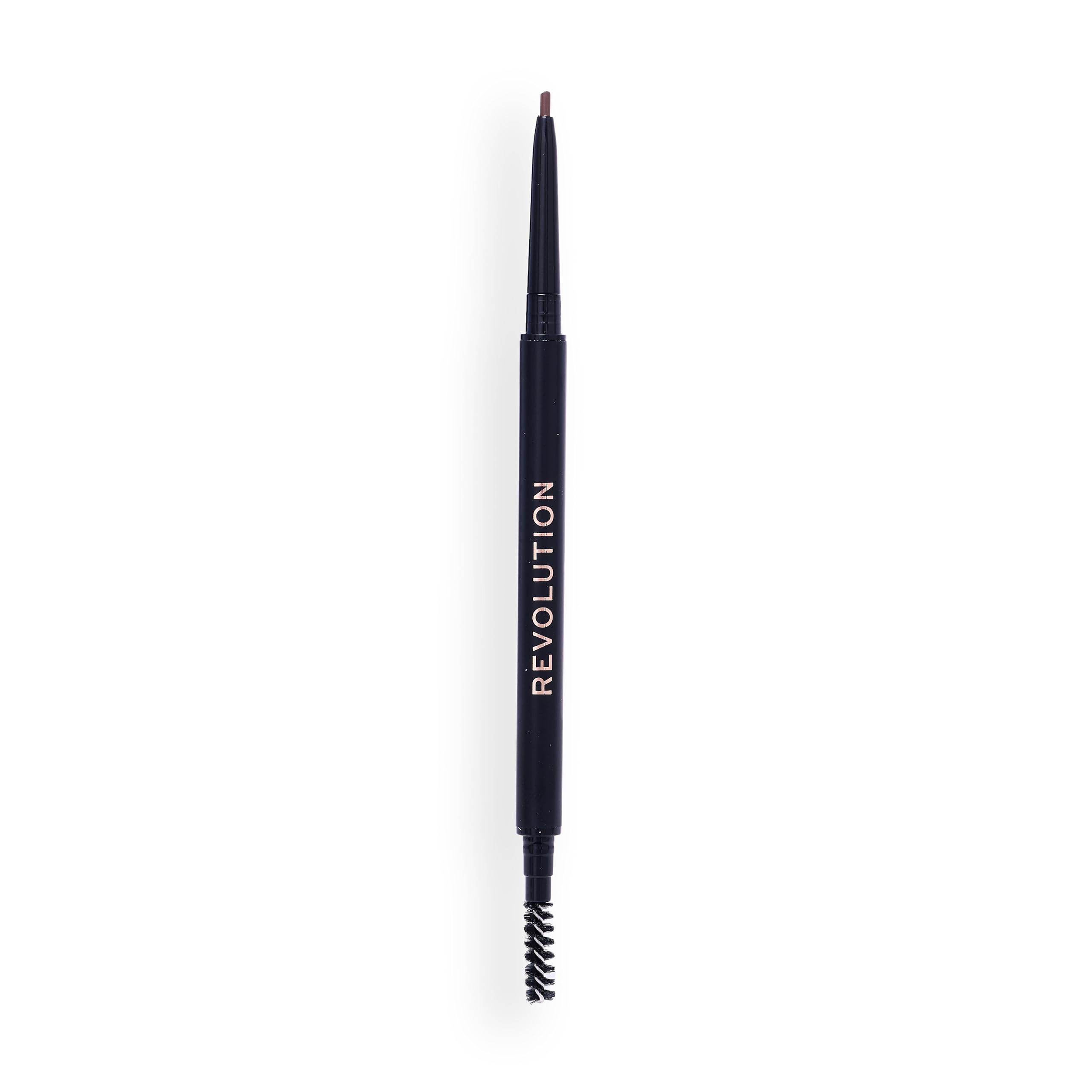 Revolution Precise Brow Pencil, Double-Ended Makeup Tool with Brush for Easy & Ultra Defined Brows and Bold Looks, Dark Brown, 0.05g