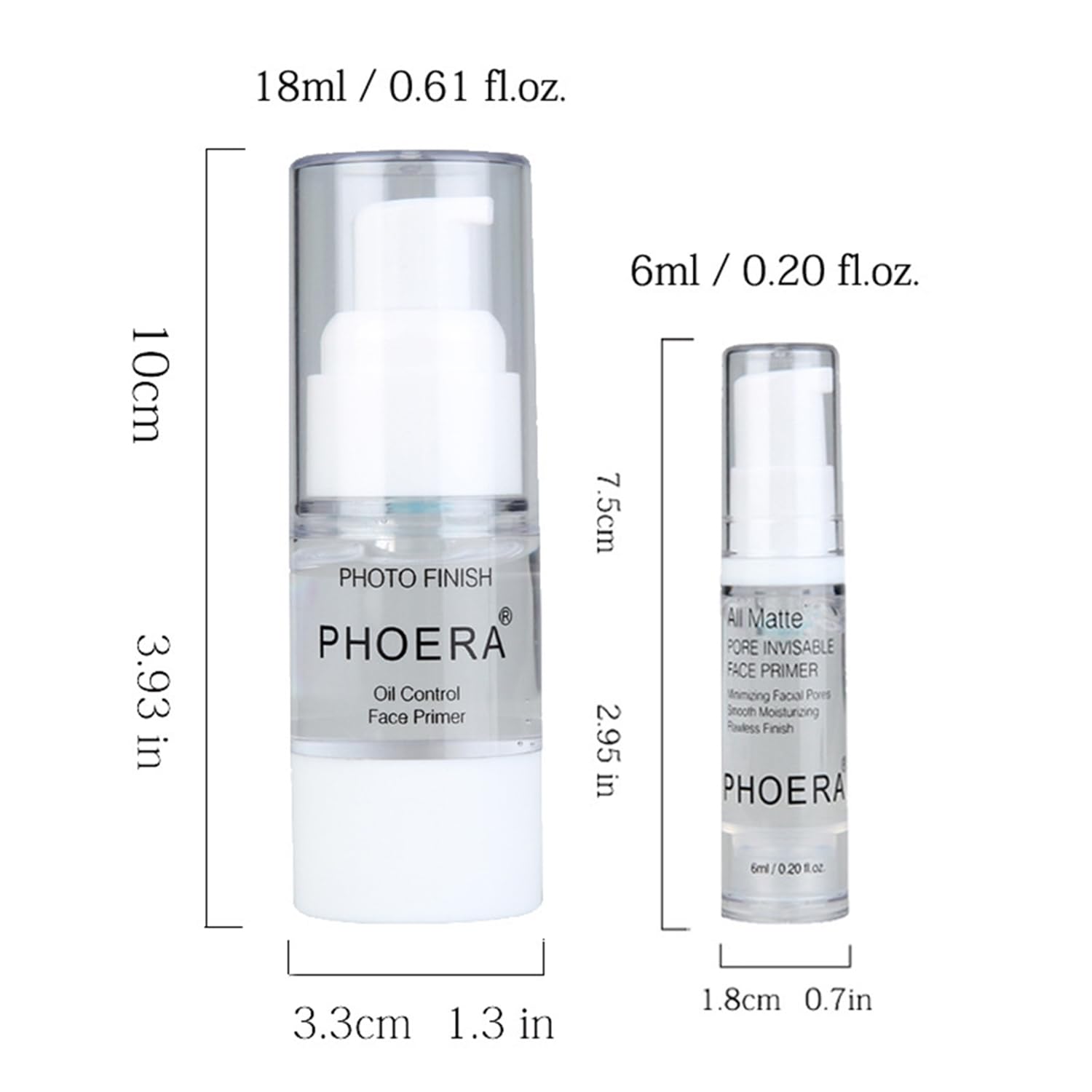 2Pcs Makeup Primer For PHOERA All Matte Oil Free Full Coverage Foundation Base Long Lasting Hydrating Smoothing Moisturizing Makeup Base Matte Face Foundation Primer (#2pcs 18ml) Halalzen