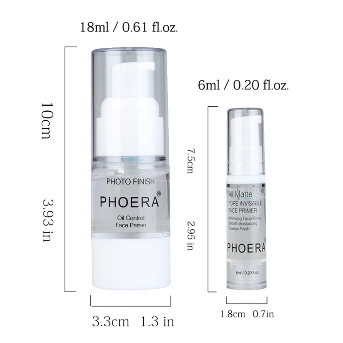 2Pcs Makeup Primer For PHOERA All Matte Oil Free Full Coverage Foundation Base Long Lasting Hydrating Smoothing Moisturizing Makeup Base Matte Face Foundation Primer (#2pcs 18ml) Halalzen