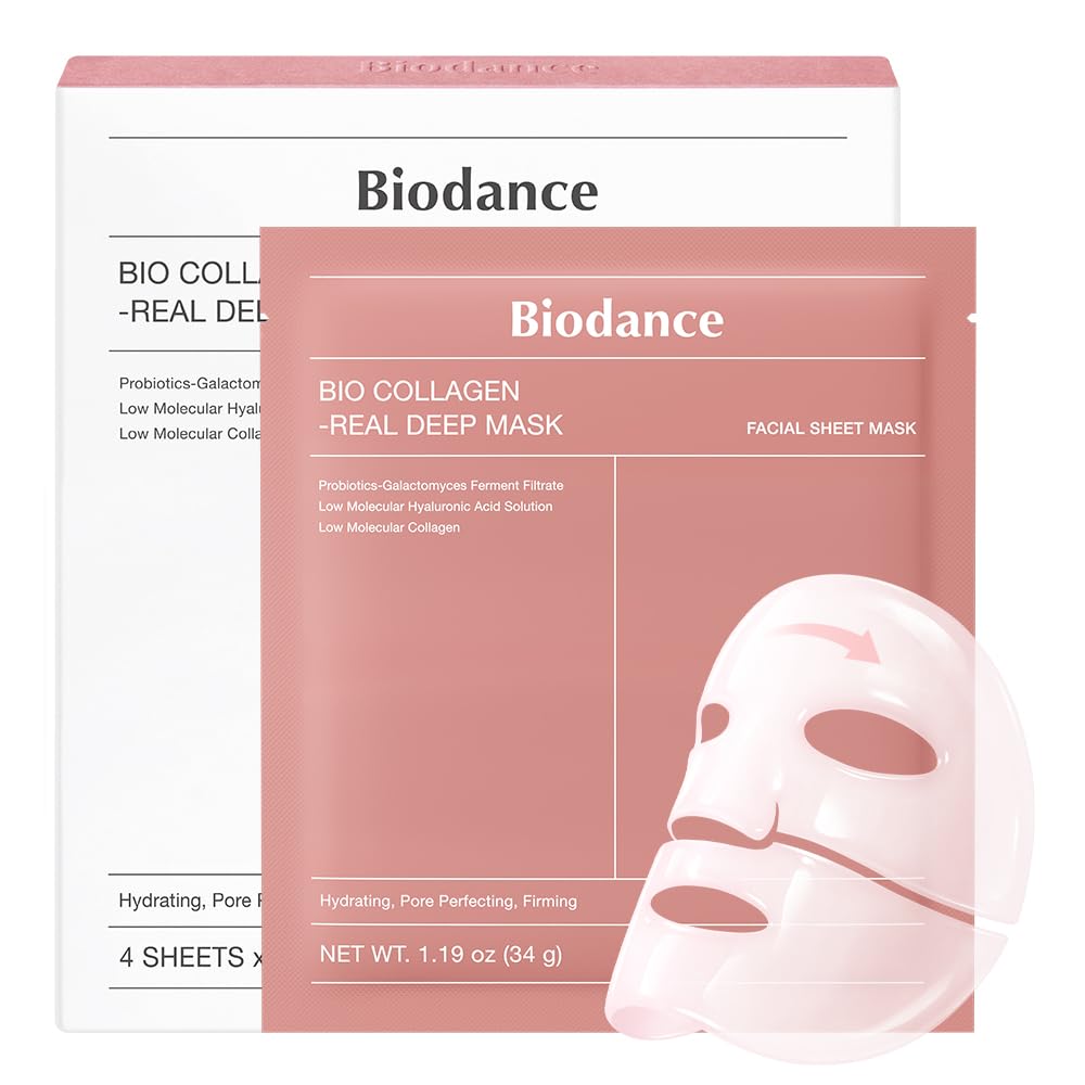 BIODANCE Hydro Cera-nol Real Deep Mask, Hydrating Overnight Hydrogel Face Mask, Moisturizing, Redness Reducing, Quick Soothing, After Sun Care, Sunburn Relief, Korean Skin Care |1.19oz(34g) x4ea Halalzen