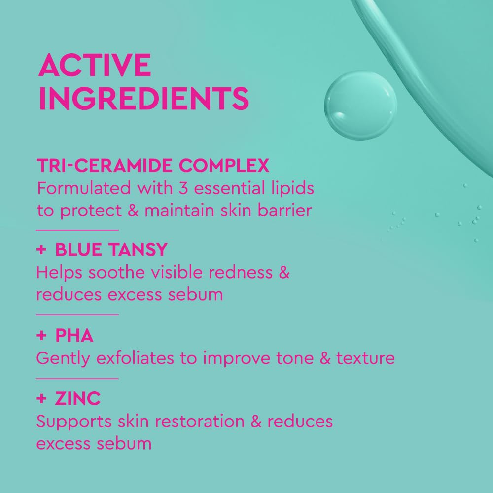 BYOMA Clarifying Serum (30ml) Barrier Repair Facial Serum for Acne Prone Skin, with Ceramides, Blue Tansy, PHA and Zinc for a Balanced and Healthy Skin