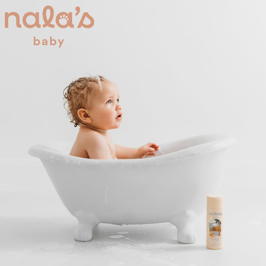Nala's Baby Body Wash & Shampoo Fragrance-Free | 99% Natural | Dermatologically-tested and Paediatrician-approved | Tear-Free | Soothing Oat | Vegan | 200ml | Nalas Baby