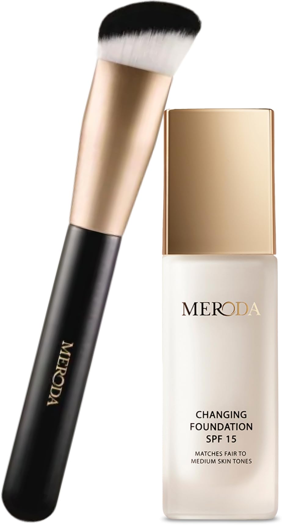 MERODA® Colour Changing Foundation SPF 15 [Light to Medium Skin] - Mature Skin Liquid Makeup - Long Lasting Color Match for Face Halalzen