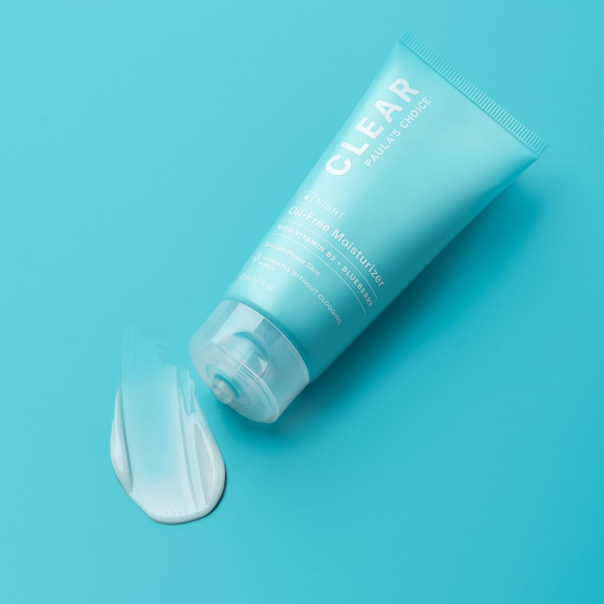 Paula's Choice CLEAR Oil Free Moisturiser - Lightweight Hydrating Night Cream - Reduces Blackheads & Enlarged Pores - Suitable for Acne Prone Skin - with Niacinamide - Combination to Oily - 60 ml