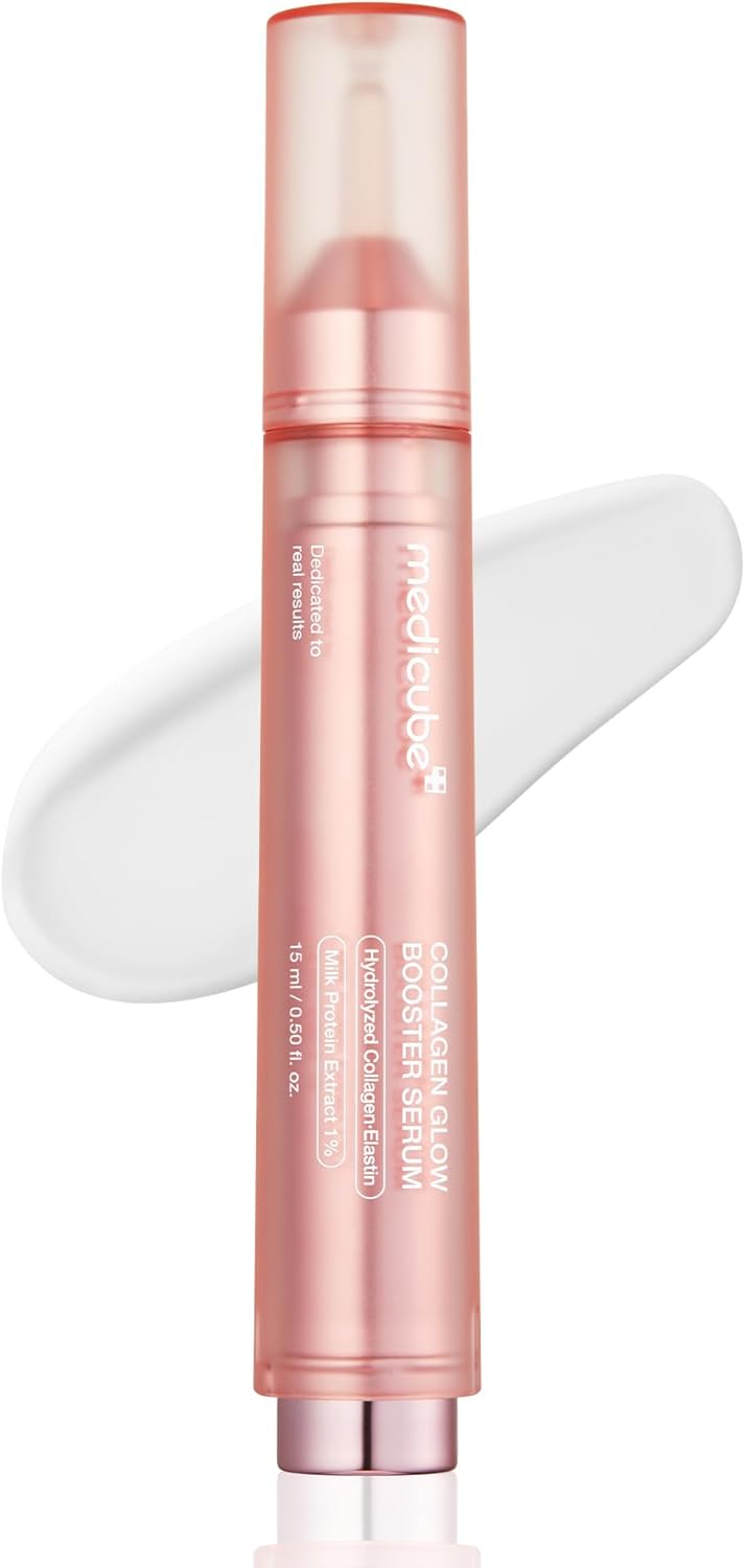Medicube Collagen Glow Booster Milk Serum - Twist & Click - Radiance & Hydration with Niacinamide, Milk Protein Extract, Hydrolyzed Collagen - Illuminates & Firms Skin - Korean Skin Care, 0.50 oz