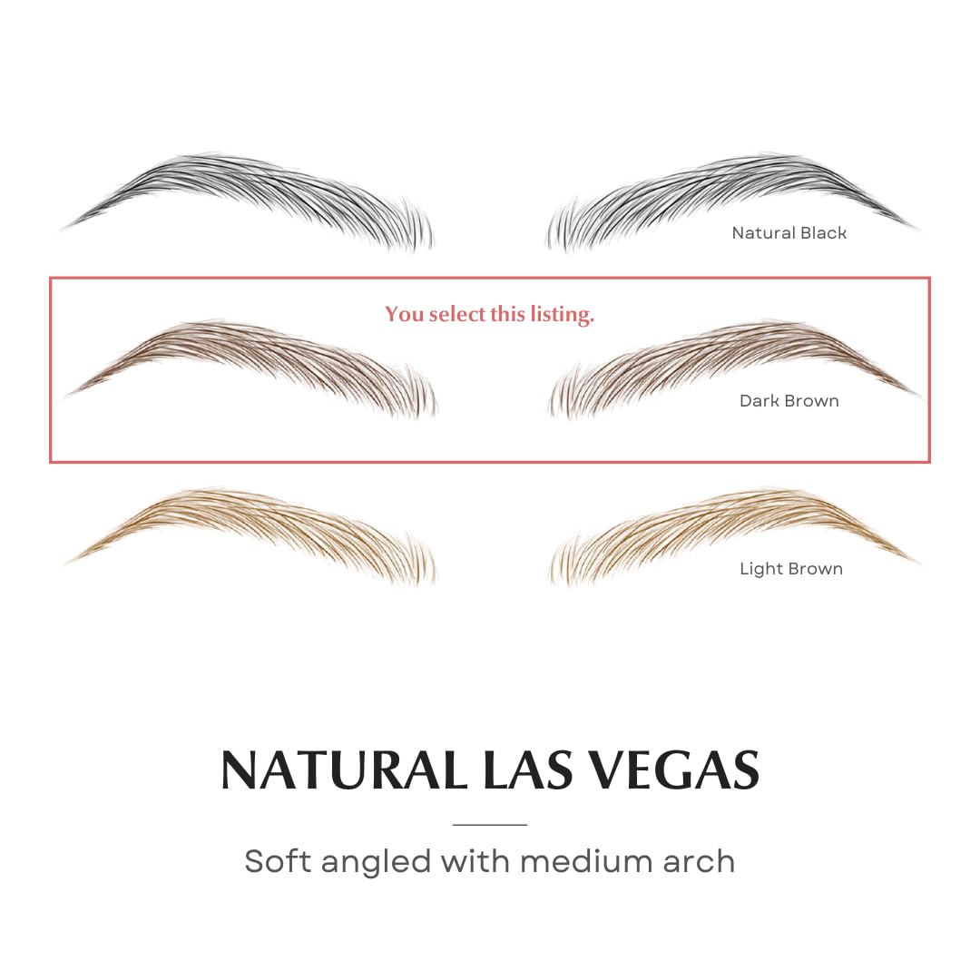 Bliss and Beyond USA | Waterproof Eyebrow Tattoo Stickers. A real hair stroke look. Hair replacement without surgery. Solution for hair loss. Bushy Tinted eyebrow tattoos. (New Las Vegas, Dark Brown)