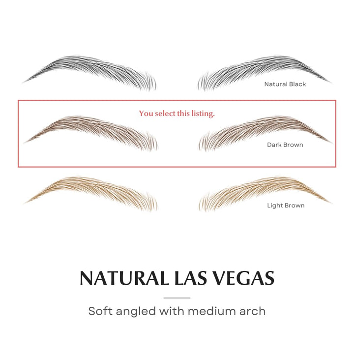 Bliss and Beyond USA | Waterproof Eyebrow Tattoo Stickers. A real hair stroke look. Hair replacement without surgery. Solution for hair loss. Bushy Tinted eyebrow tattoos. (New Las Vegas, Dark Brown)