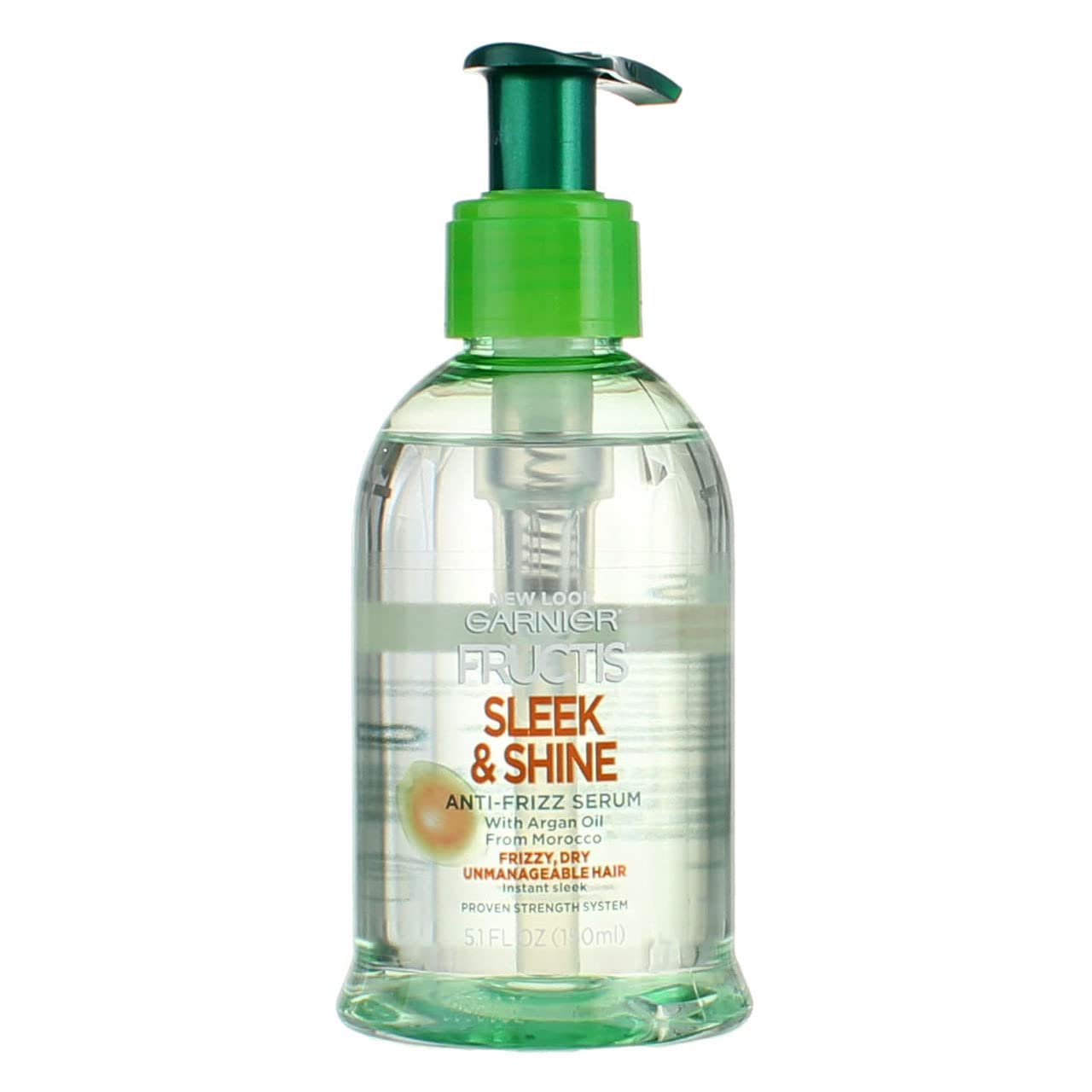 Garnier Fructis Sleek & Shine Anti-Frizz Serum for Frizzy, Dry Hair, Argan Oil, 5.1 Fl Oz, 1 Count (Packaging May Vary) Halalzen