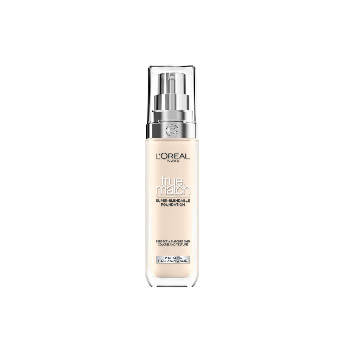 L'Oréal Paris Foundation for Face, Skincare Infused with Hyaluronic Acid, True Match Hydrating Liquid Foundation for All Skin Tones, SPF 16, 1N Ivory, 30 ml Halalzen