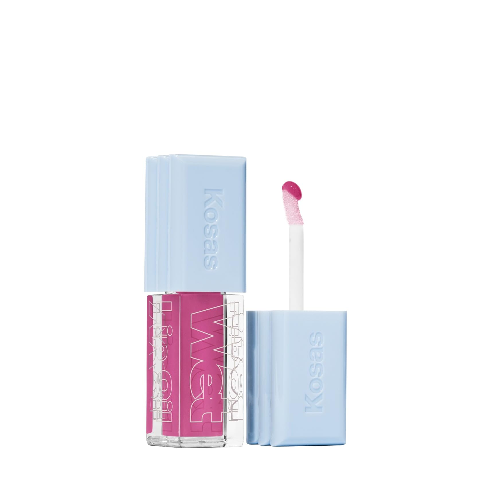 Kosas Wet Lip Oil Gloss - Hydrating Lip Plumping Treatment with Hyaluronic Acid & Peptides, Non-Sticky Finish (Malibu) Halalzen