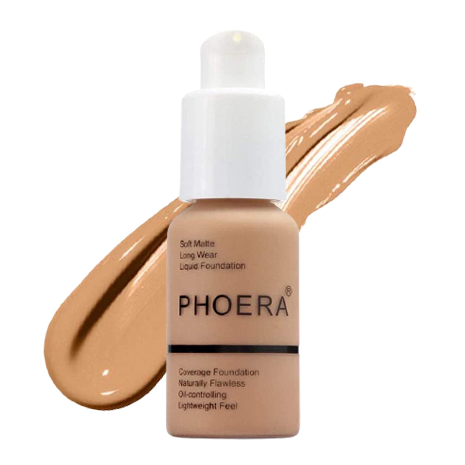 Aquapurity Phoera® Full Coverage Foundation Soft Matte Oil Control Concealer 30ml Long Lasting Flawless Cream Smooth (102 NUDE) Halalzen