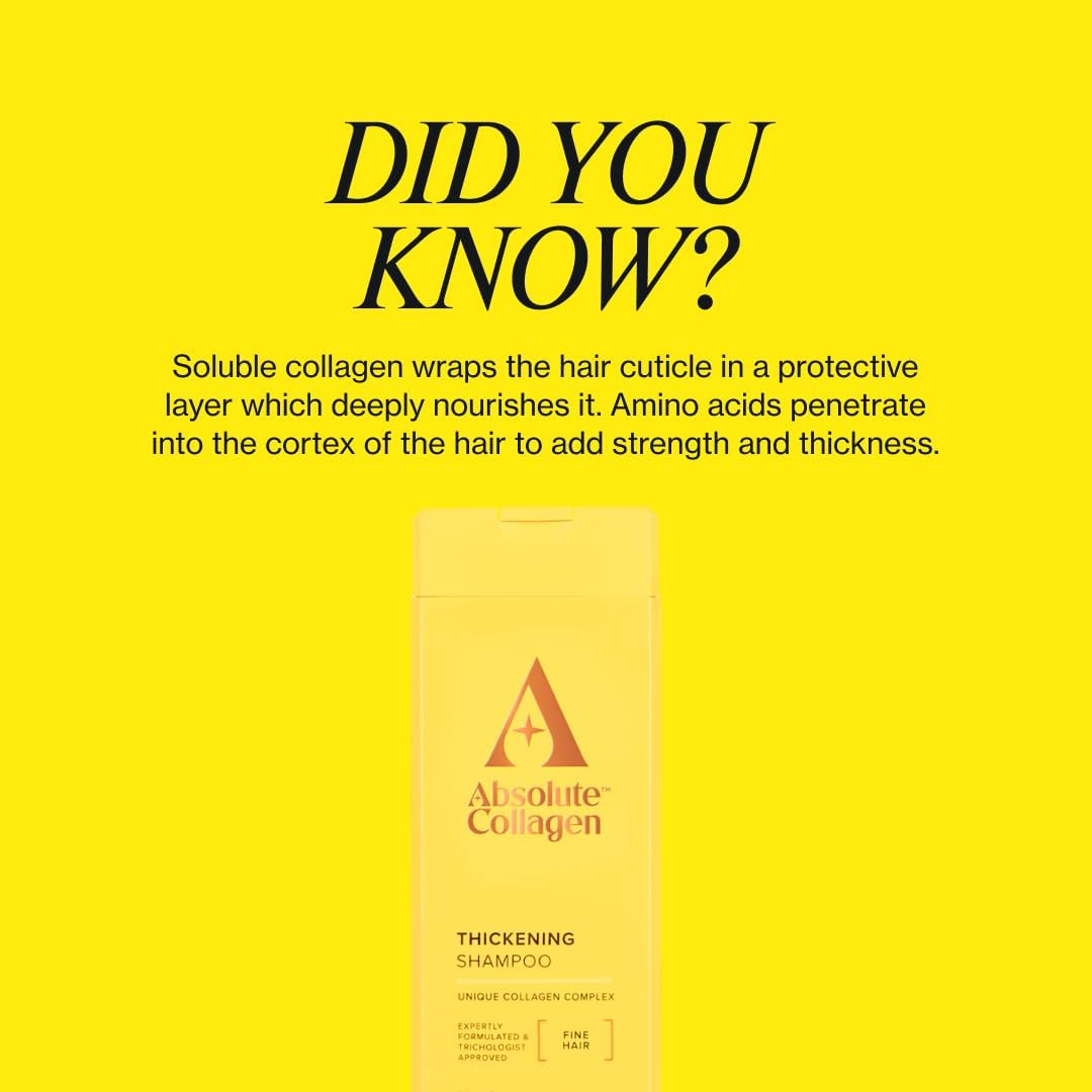 Absolute Collagen Thickening Shampoo, Hair Thickening Products for Women with Thin & Fine Hair, Nourishing & Cleansing Collagen Shampoo, 250ml