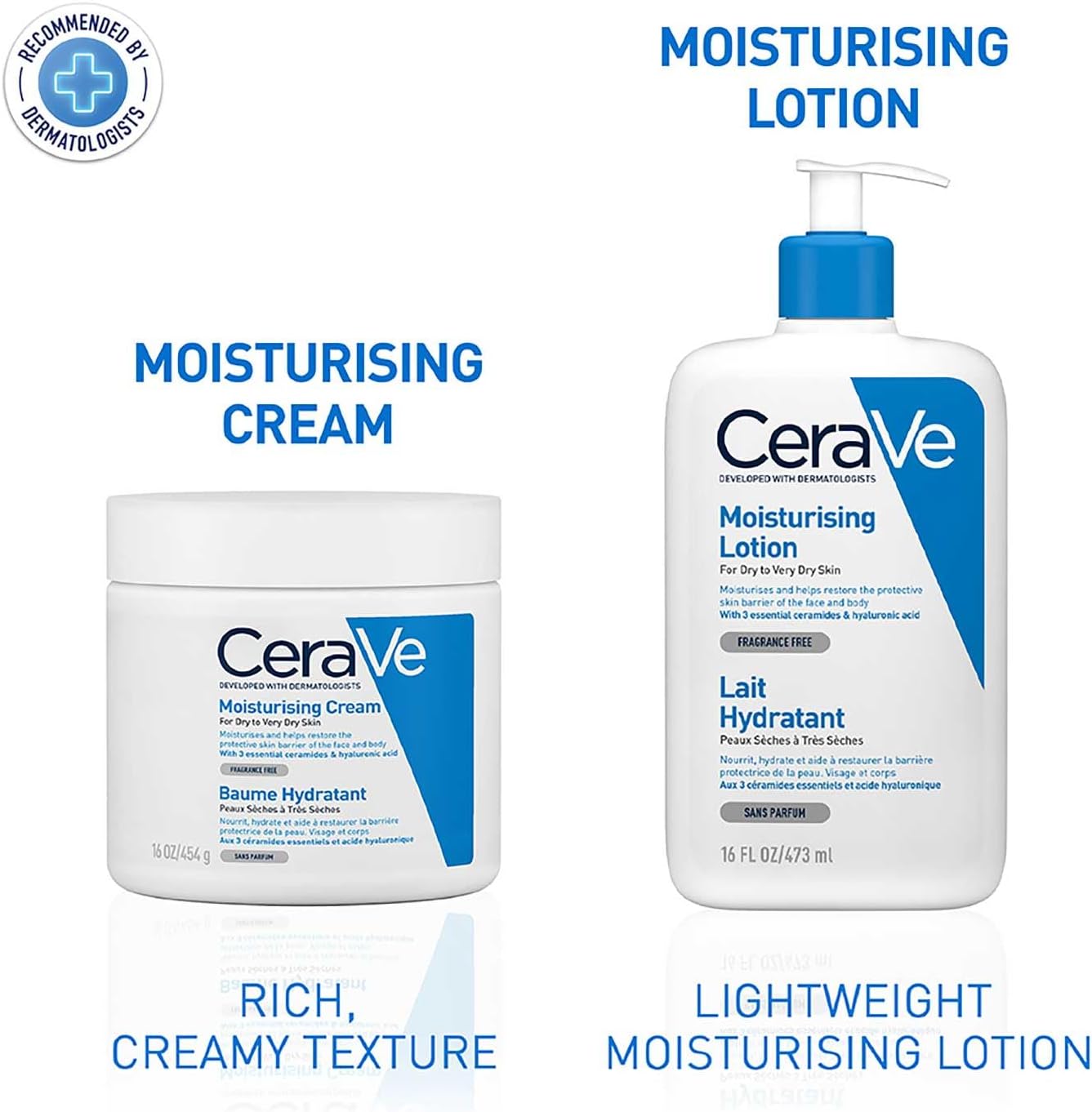 CeraVe Moisturising Lotion, for normal to very dry skin, Enriched with 3 Essential Ceramides, Hyaluronic Acid and MVe technology, CeraVe face moisturiser, Daily Hydrating Moisturiser, 473ml