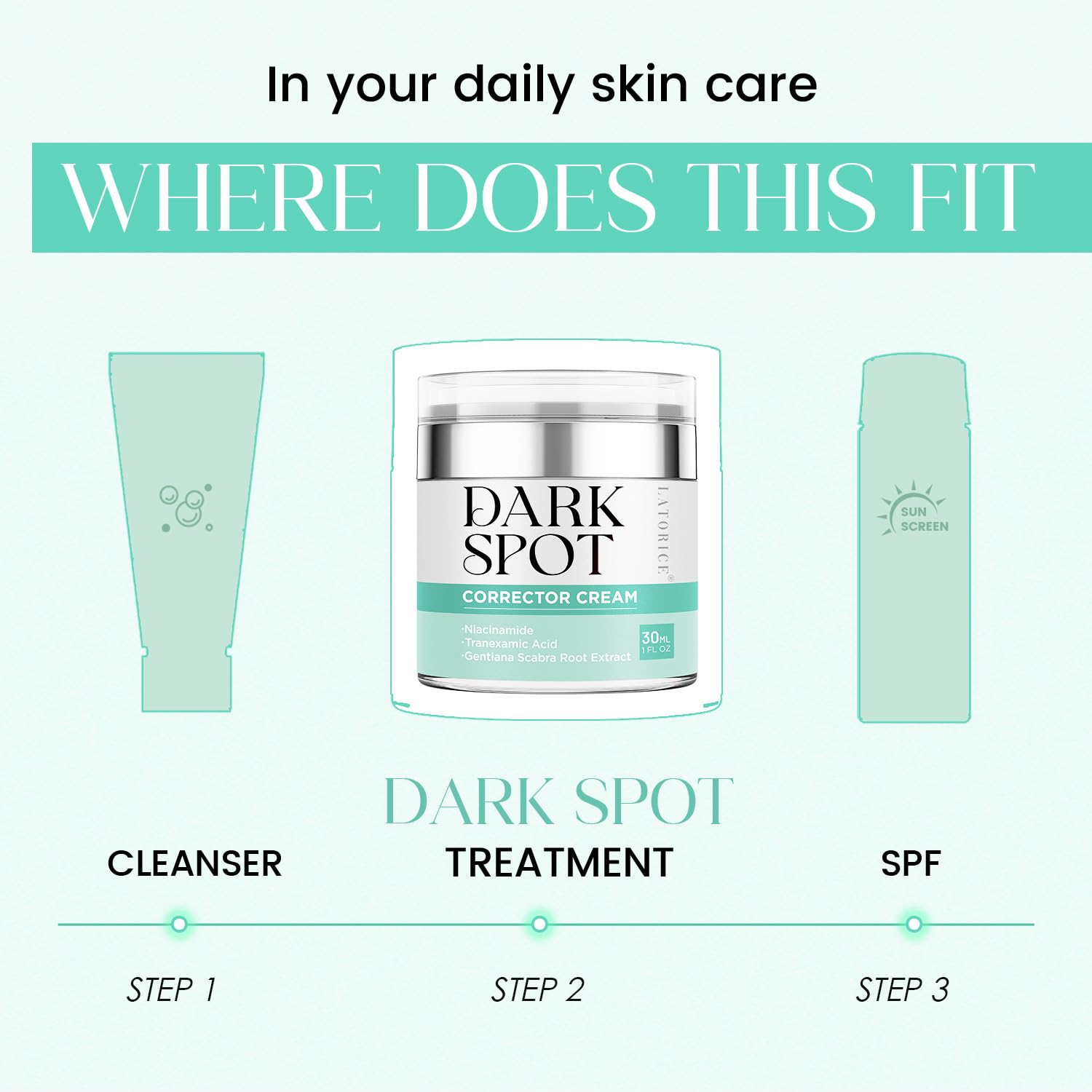 Dark Spot Remover for Face & Body: Dark Spot Corrector Cream for Sun Spot Melasma Freckles - Natural Ingredient Enriching Skin Care For women and men (50g) Halalzen