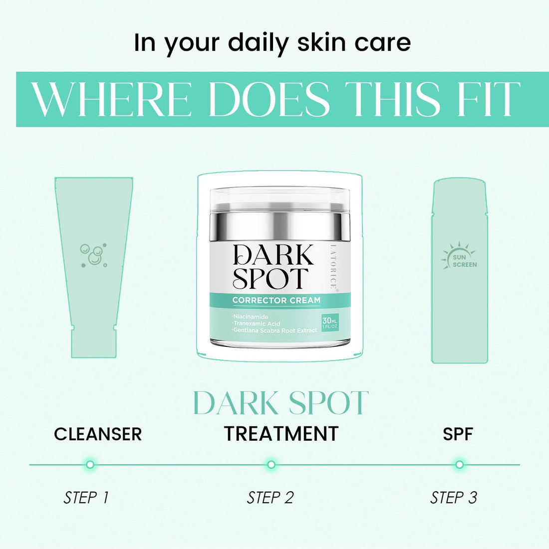 Dark Spot Remover for Face & Body: Dark Spot Corrector Cream for Sun Spot Melasma Freckles - Natural Ingredient Enriching Skin Care For women and men (50g) Halalzen