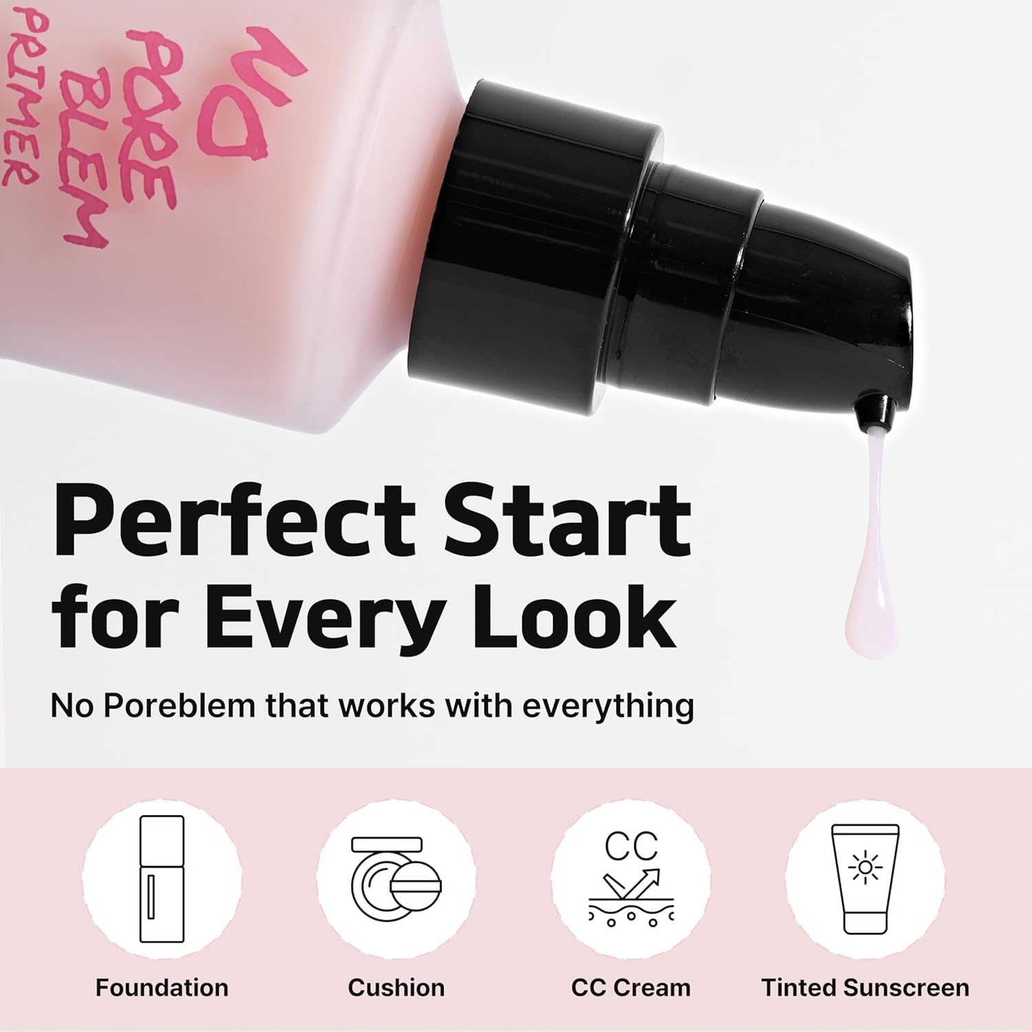 TOUCH IN SOL No Poreblem Primer – Pore Primer for Korean Makeup, Mattifying Primer for Oily Skin, Pore Eraser for Large Pores, Blurring Finish from K Beauty (1.01 fl.oz/30ml) Halalzen
