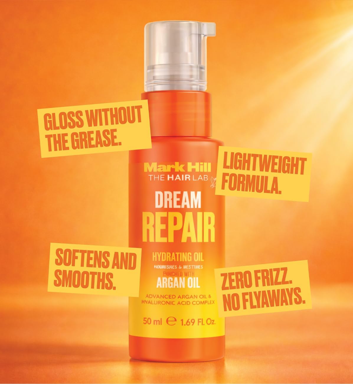 Mark Hill Dream Repair Hydrating Oil, Soft and Sleek Hair Shine, Glossy Finishing Serum 50ml