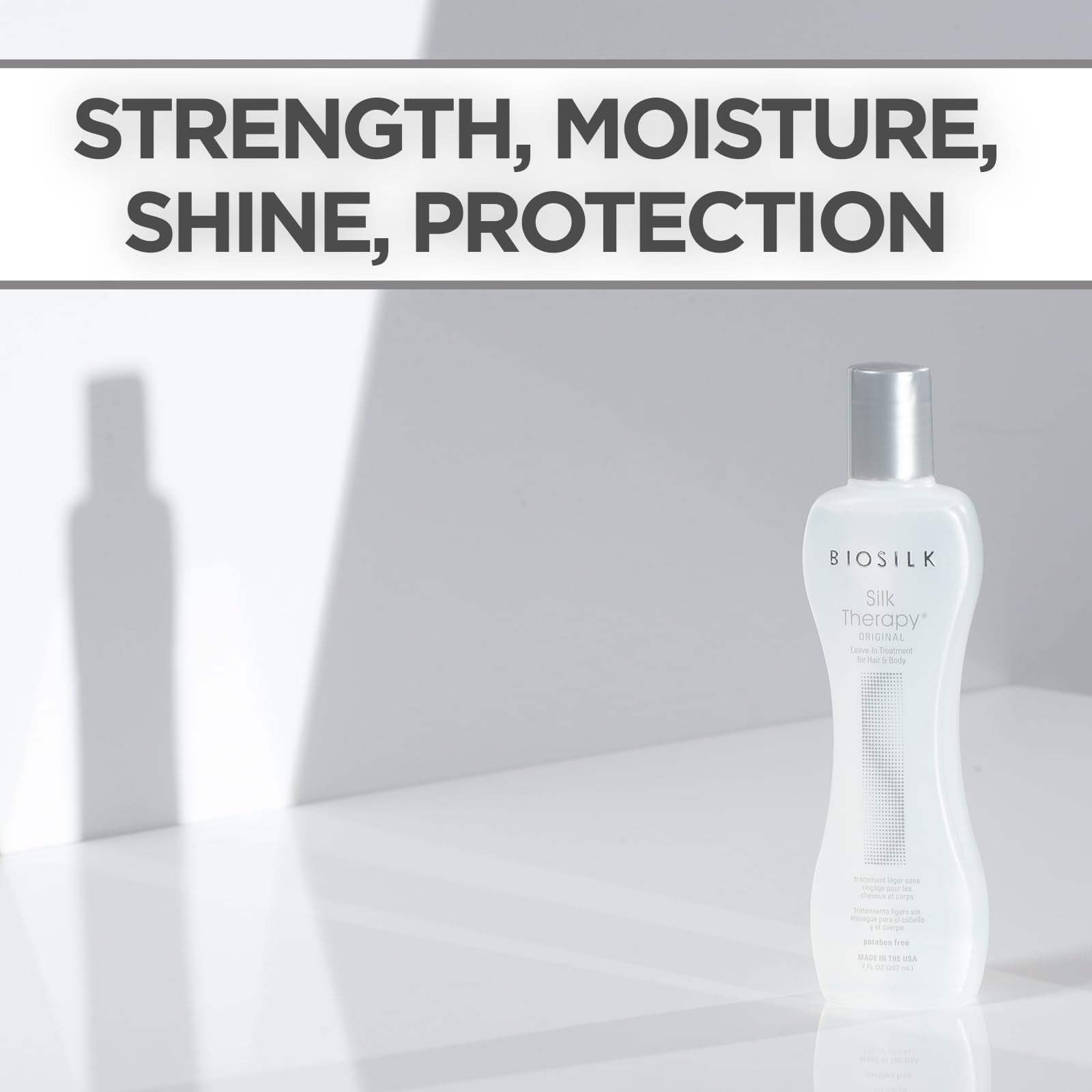 BioSilk Silk Therapy Original, Reconstructing Leave-In Hair Treatment, Adds Shine, Smooths & Prevents Split Ends, Sulfate-Free, Paraben-Free, Cruelty-Free, 2.26 Oz Halalzen