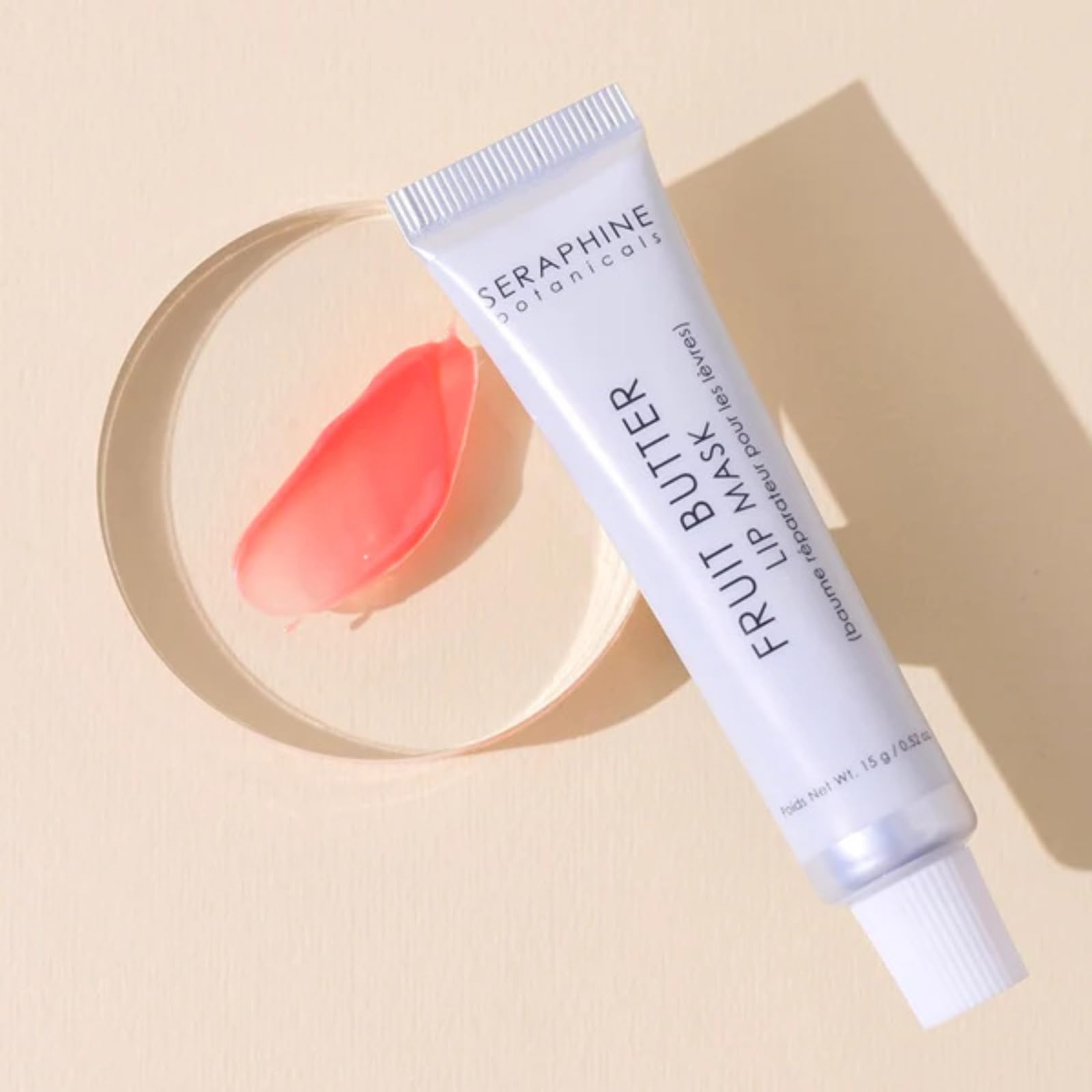 Seraphine Botanicals Fruit Butter Restorative Lip Mask Overnight Gel Balm Repair Dry, Chapped Lips Instant Hydration, Softness & Elasticity with Shea Butter & Apricot Kernel Oil Dewy Finish 0.51oz Halalzen