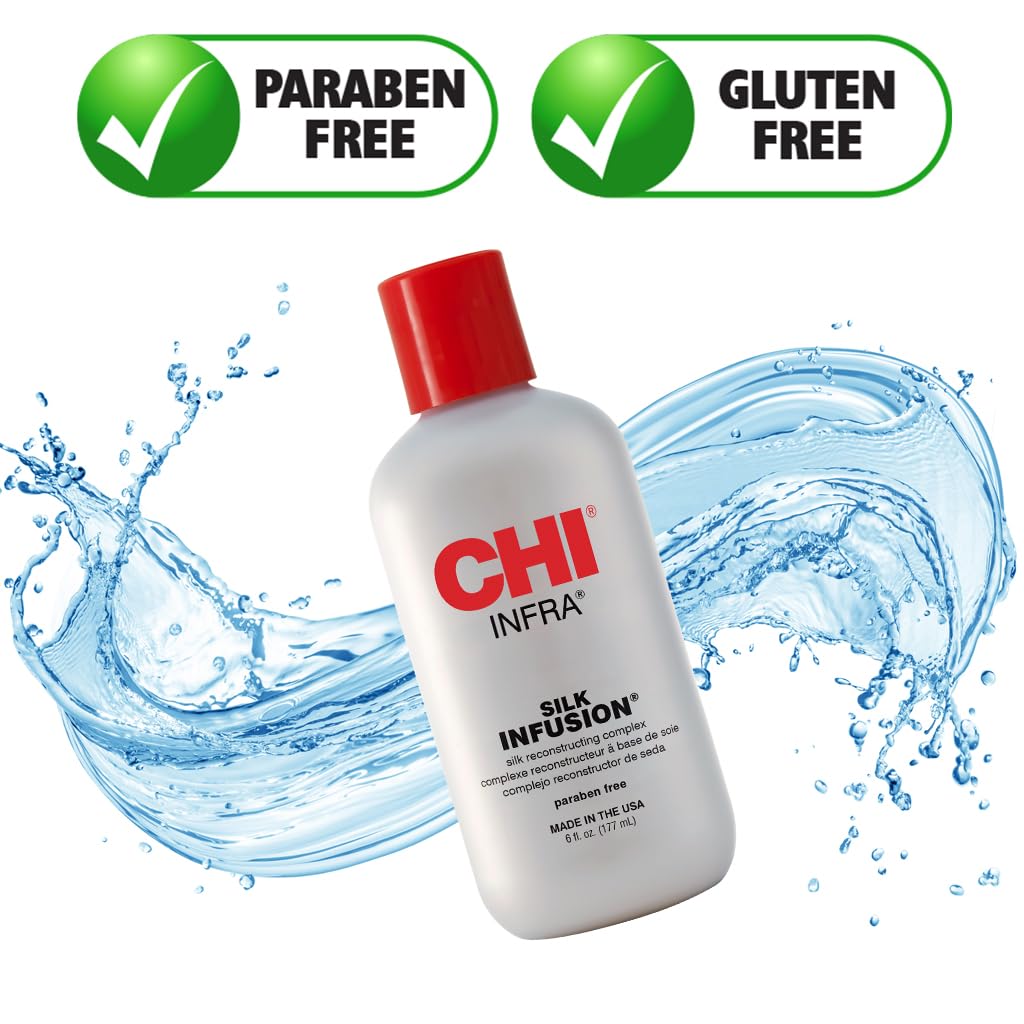 CHI Infra Silk Infusion, Silk Reconstructing Leave-In Hair Treatment for Creating Smooth, Shiny, Strong Hair, 2 Oz Halalzen