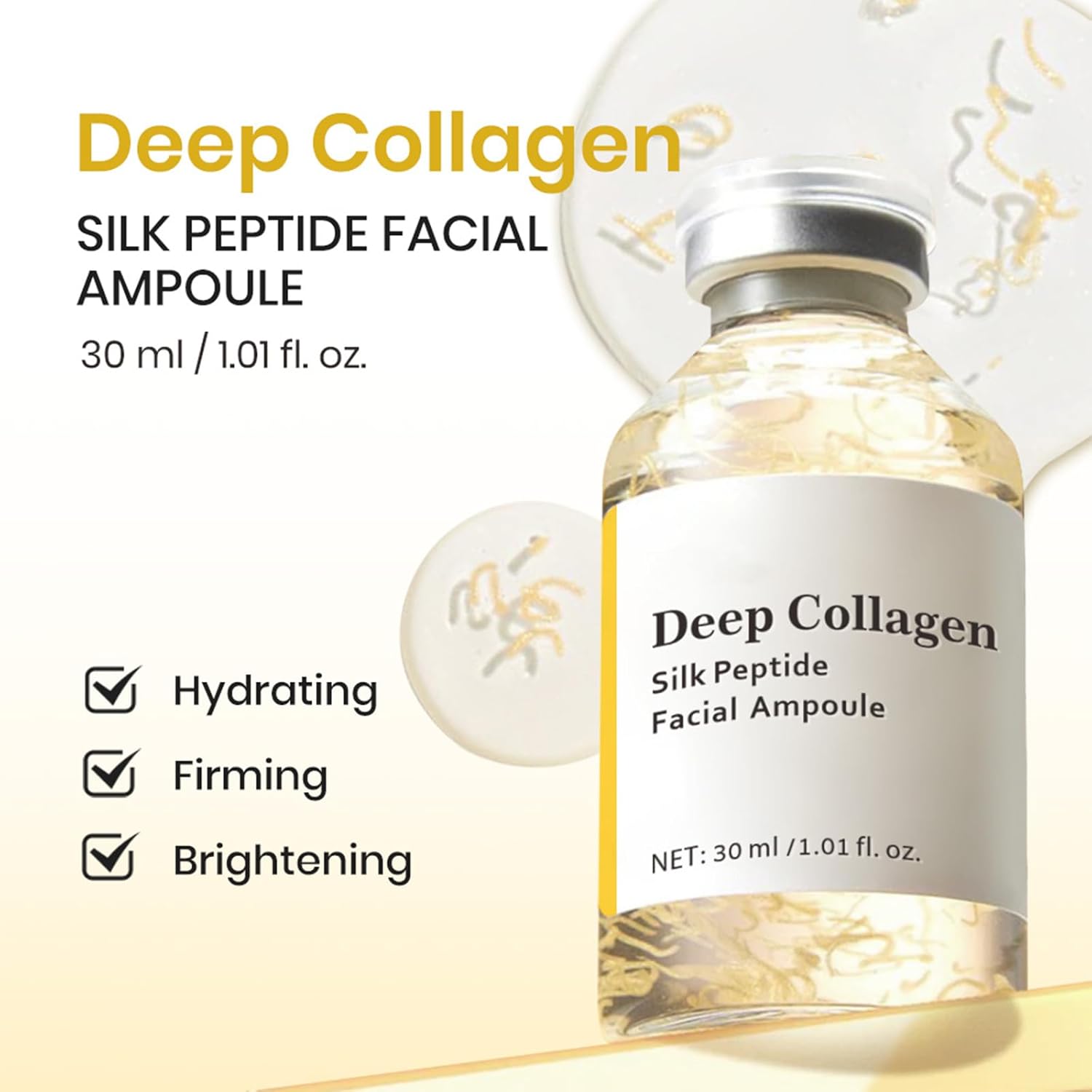 2PCS Silk Peptide Intensive Lifting Ampoule & PDRN Collagen Stem Cell Ampoule, Deep Collagen Silk Peptide Intensive Lifting Ampoule, Instant Fine Lines Smoothing, Hydrating, Skin Tightening & Firming