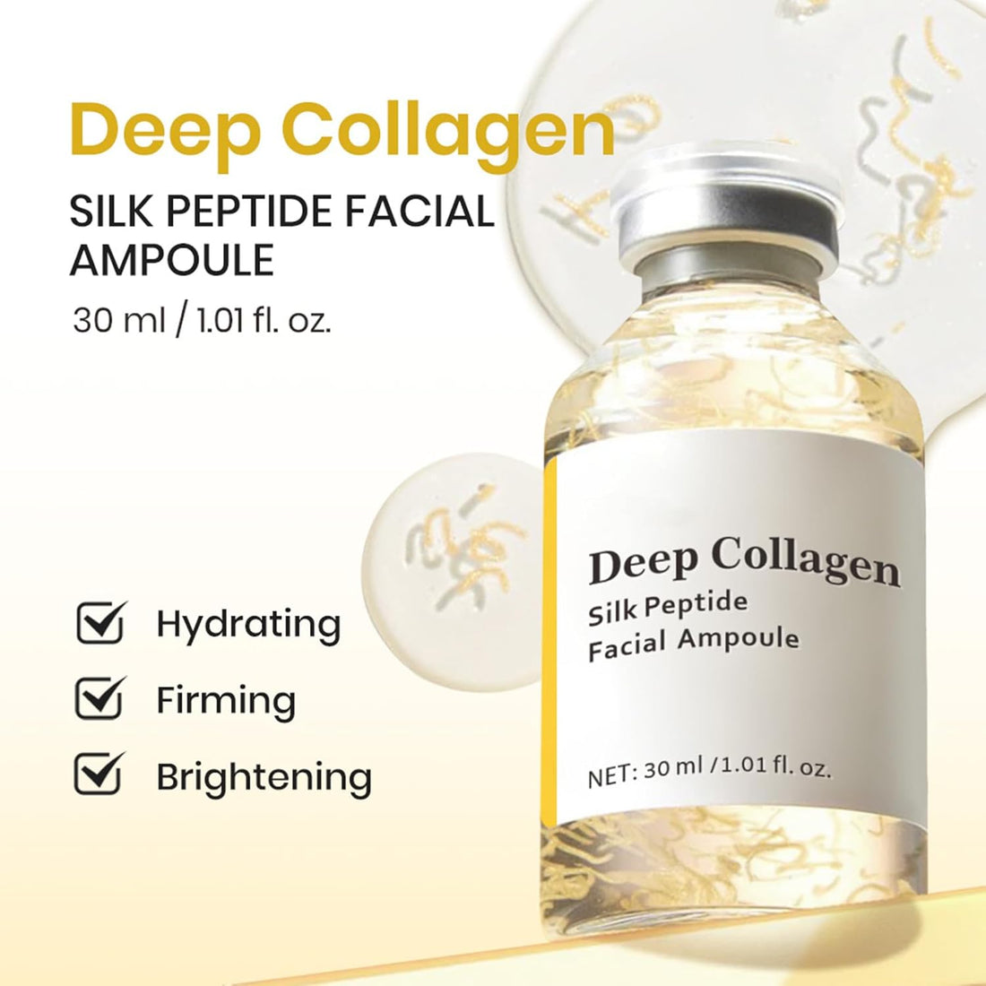2PCS Silk Peptide Intensive Lifting Ampoule & PDRN Collagen Stem Cell Ampoule, Deep Collagen Silk Peptide Intensive Lifting Ampoule, Instant Fine Lines Smoothing, Hydrating, Skin Tightening & Firming