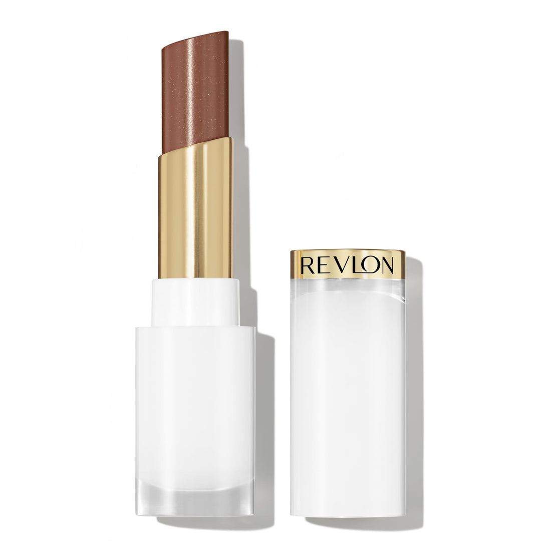 REVLON Super Lustrous Glass Shine Balm, Hydrating Tinted Lip Balm with Hyaluronic Acid, Aloe & Rose Quartz, 008 Rum Raisin, 0.11 oz