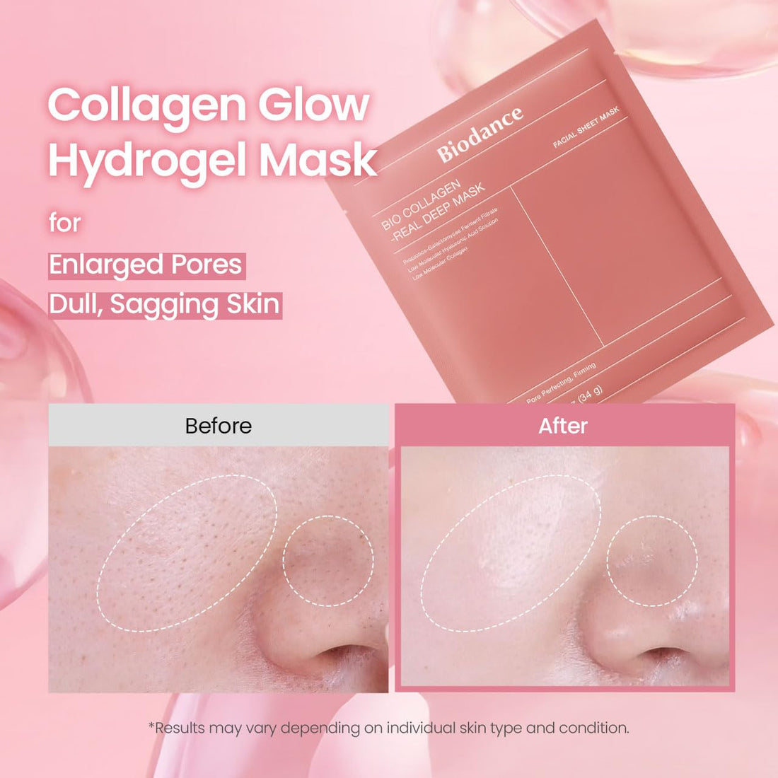 BIODANCE Caviar PDRN Real Deep Hydrogel Mask 4 Pcs | Hydrogel Overiight Mask | Skin Firming, Radiance, Enhancing Skin Recovery | Korean Face Mask for Glass Skin | Korean Skincare