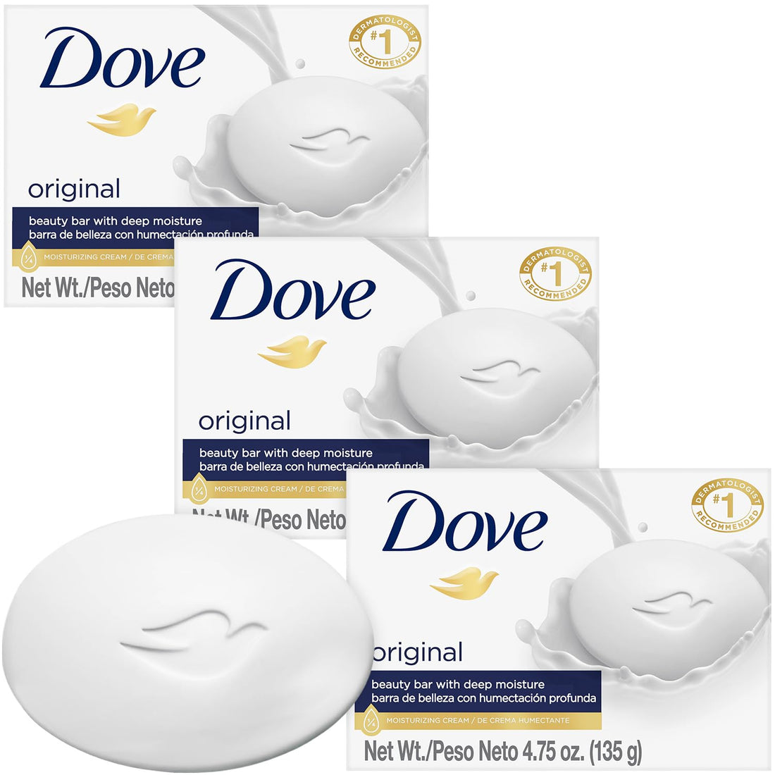 Dove Beauty Bar Soap Shea Butter, 8 Bars for Nourished, Radiant Skin, Enriches Skin 3.75 oz