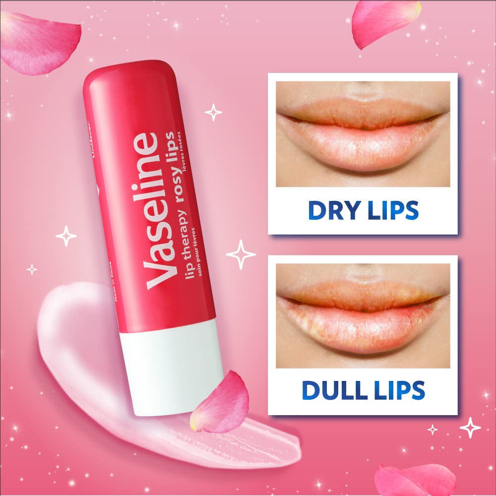 Vaseline Lip Therapy Stick | Original Petroleum Jelly Vaseline Lip Balm for Soft Lips | 4.8g each (4 Pack) Halalzen