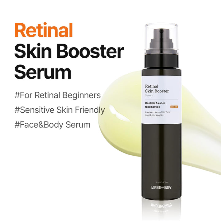 MEDITHERAPY Retinal Skin Booster Serum | Retinaldehyde, Niacinamide Anti-Aging Serum - K-Beauty Facial Serum for Fine Lines, Firming & Radiance | Hydrating Face Serum All Skin Types, 5.07 fl oz Halalzen