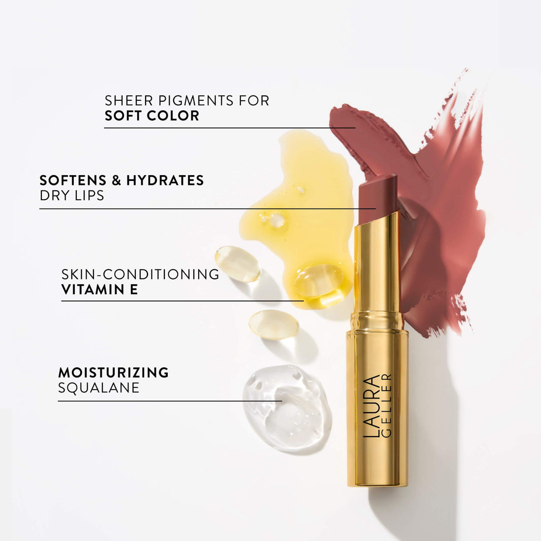 LAURA GELLER NEW YORK Jelly Balm Moisturizing Tinted Lip Balm - In the Buff - Hydrating Vitamin E - Semi-Shine Finish Halalzen