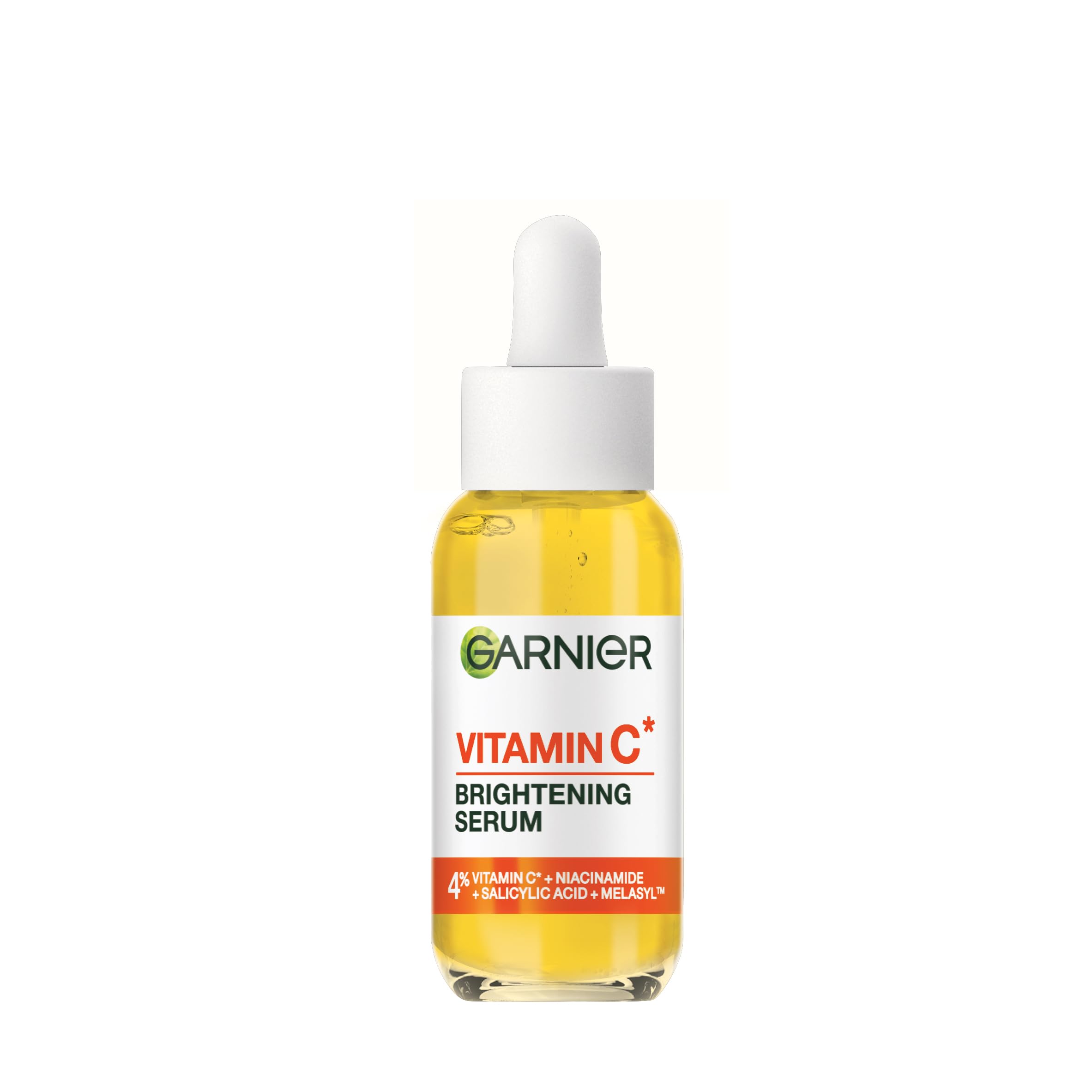Garnier Vitamin C Serum for Face, Brightening Serum with 4% Vitamin C + Niacinamide + Salicylic Acid, Dark Spot Reducer and Evens Skin Tone, Suitable for Sensitive Skin, 30ml