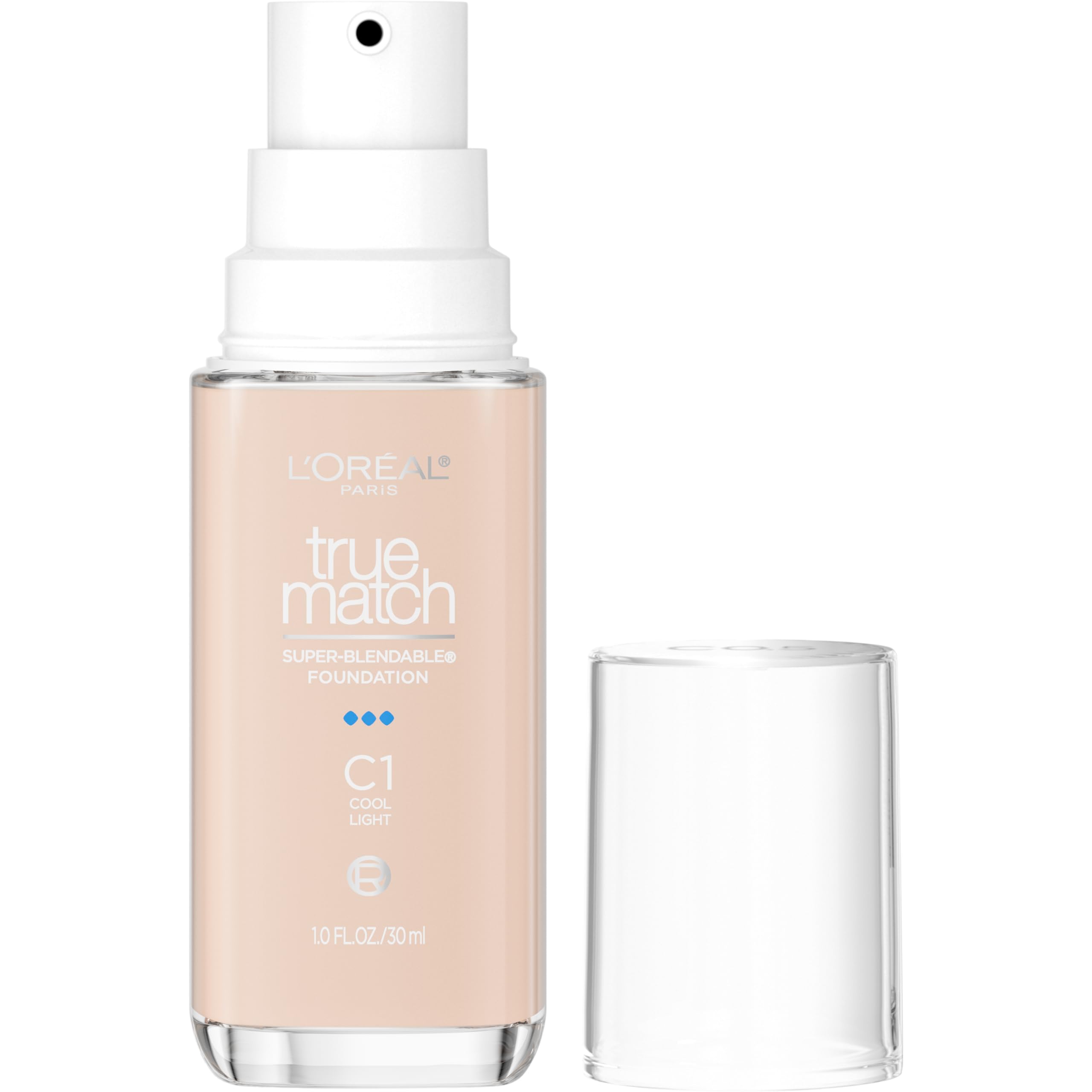L'Oreal Paris True Match Super-Blendable Foundation, Flüssig-Foundation mit mittlerer Deckkraft, N3, Hell-Mittel, 30 ml