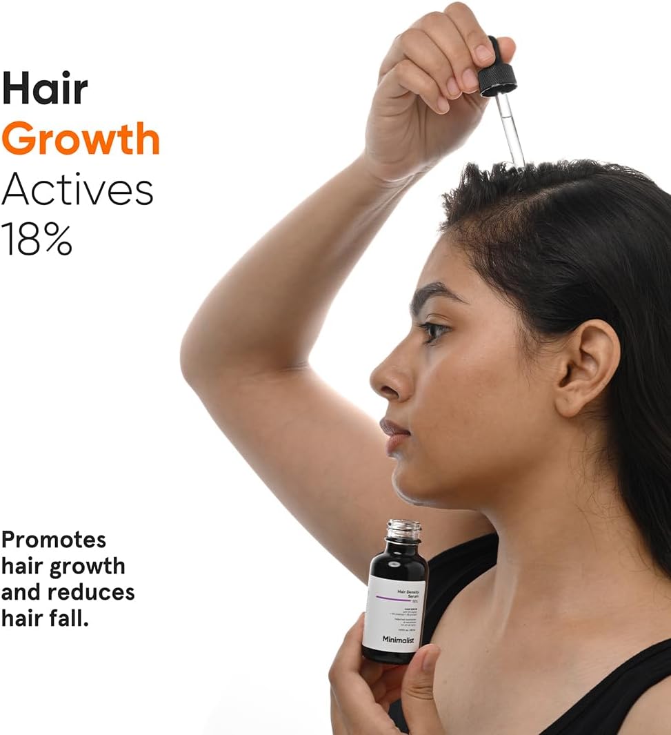 Minimalist Hair Density Serum 18% | Hair Growth Serum| Procapil, Capixyl, Redensyl, Anagain & Baicapil | Hair Fall Control & Hair Thickening | Women & Men | 30 ml | 18% Hair Growth Actives