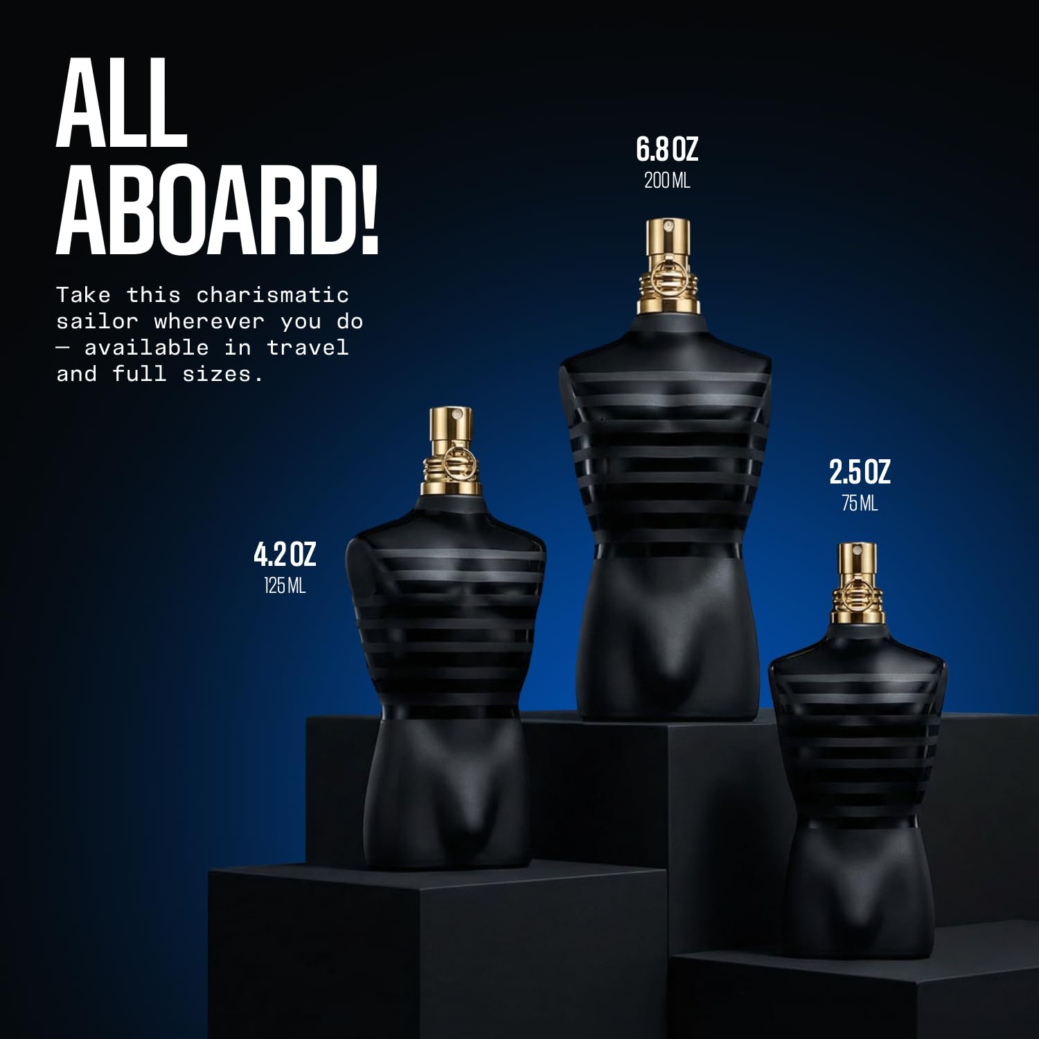 Jean Paul Gaultier Le Male Le Parfum - Eau de Parfum Intense Boisé Ambré pour Homme - Cardamome, Lavande & Iris, Vanille - Vaporisateur Parfum Homme, 125 ml