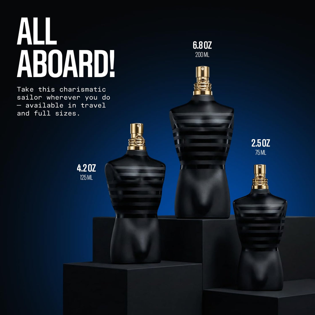 Jean Paul Gaultier Le Male Le Parfum - Eau de Parfum Intense Boisé Ambré pour Homme - Cardamome, Lavande & Iris, Vanille - Vaporisateur Parfum Homme, 125 ml