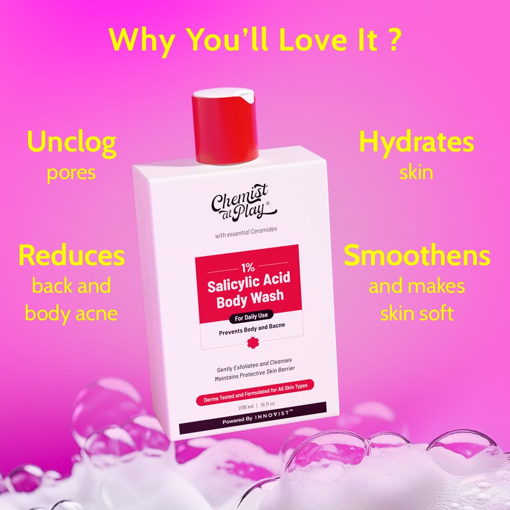 Chemist at Play Brightening Body Wash | Alpha Arbutin & Vitamin C | Fades Dark Spots & Evens Skin Tone | Glycolic Acid | Sulphate Free | 236ml