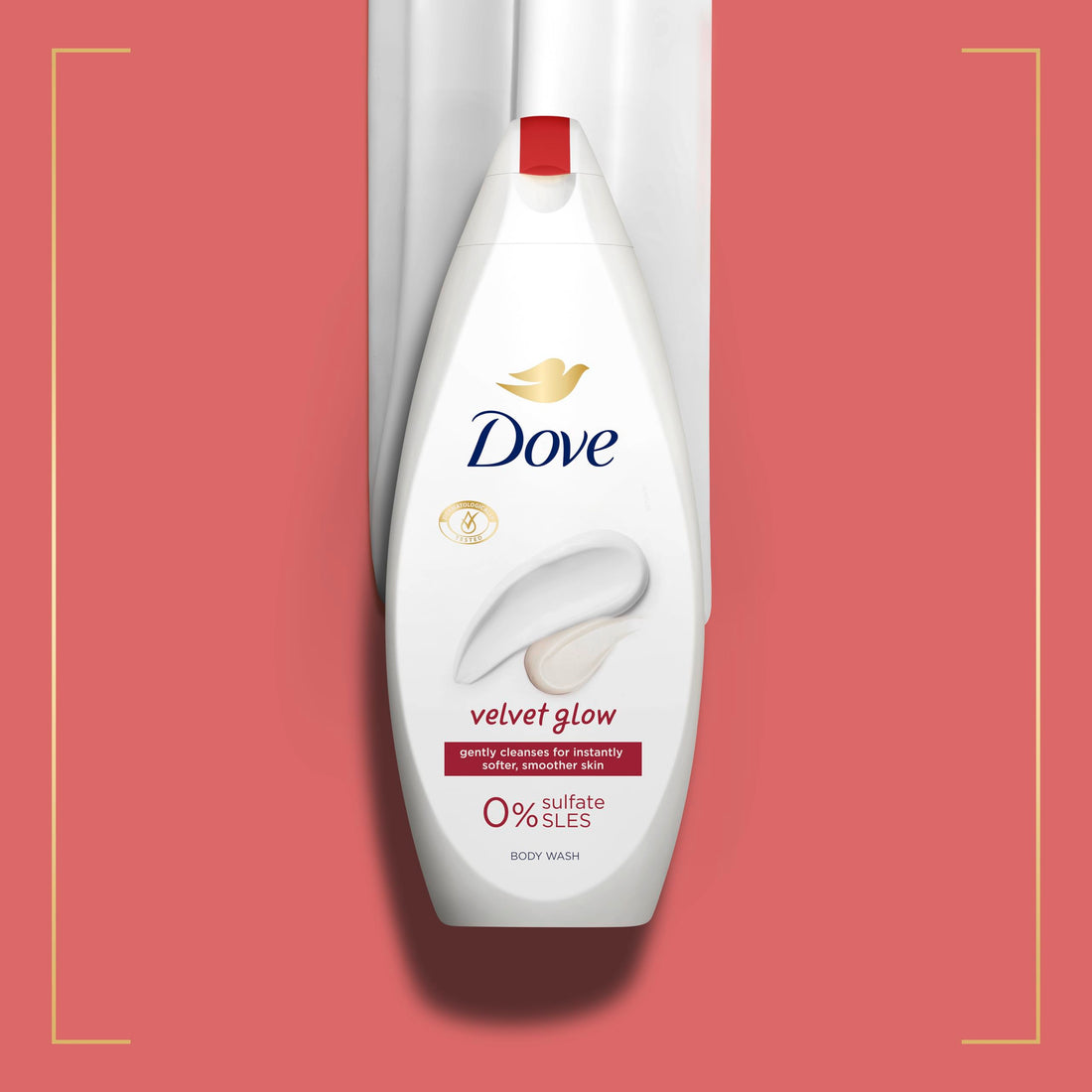 Dove Velvet Glow Body Wash Body Cleanser shower gel with plant-based moisturisers for softer, smoother skin after one shower 6x 450 ml