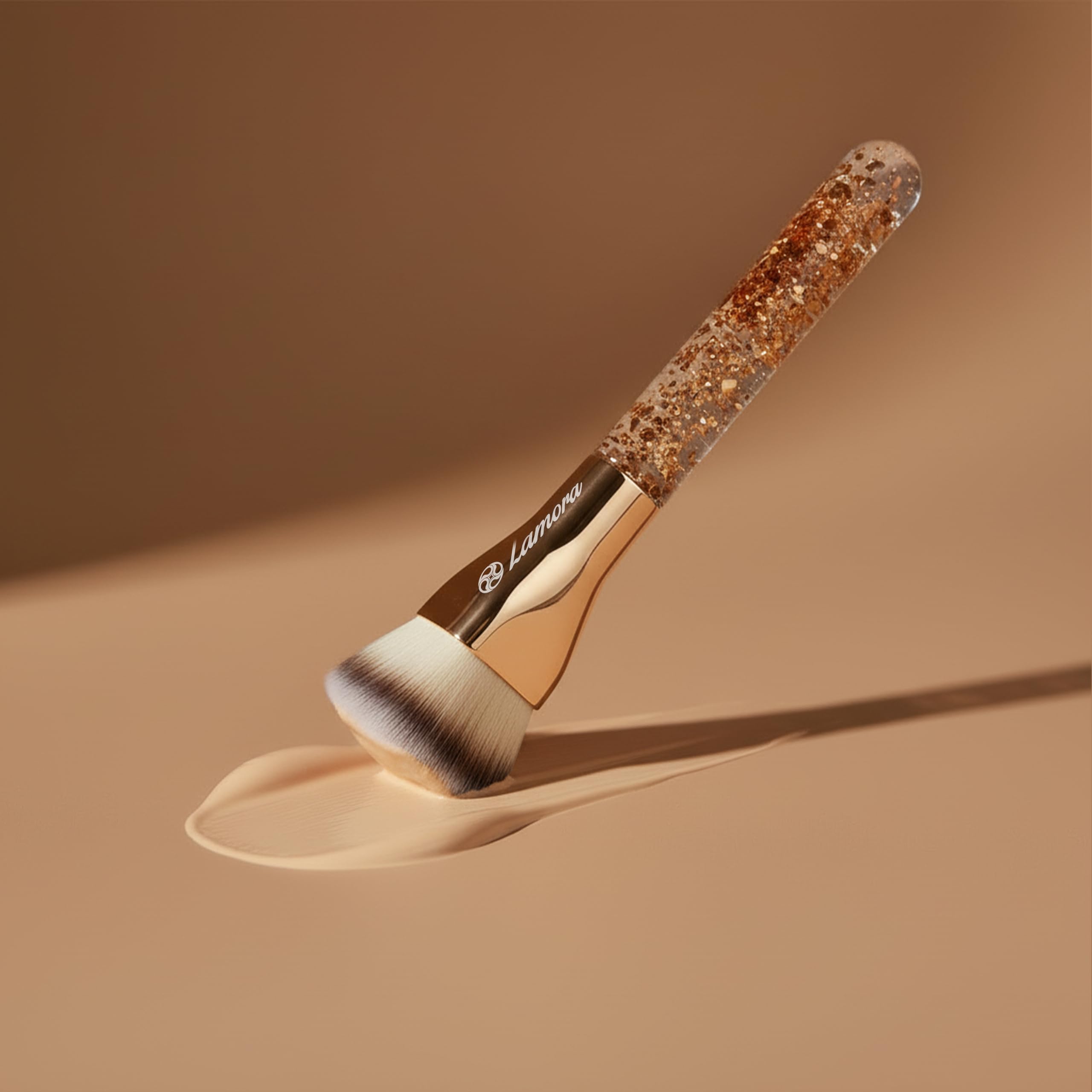 LAMORA Concealer Makeup Brush Under Eye - Angled Flat Top Kabuki Nose Contour Brush - Ideal for Concealing Blending Setting Buffing with Powder Liquid Cream Cosmetic - Small Makeup Foundation Brush Halalzen