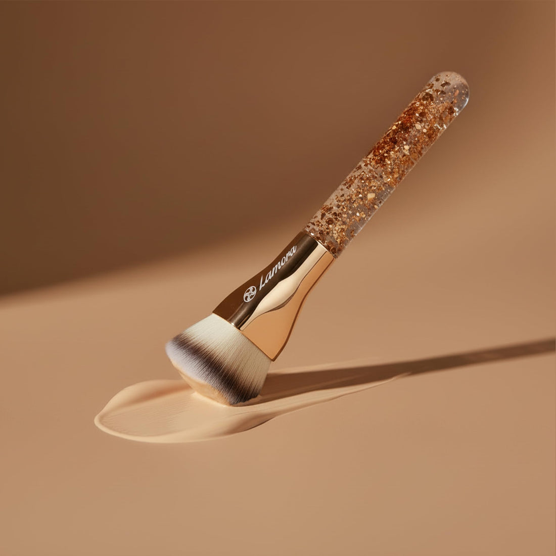 LAMORA Concealer Makeup Brush Under Eye - Angled Flat Top Kabuki Nose Contour Brush - Ideal for Concealing Blending Setting Buffing with Powder Liquid Cream Cosmetic - Small Makeup Foundation Brush Halalzen
