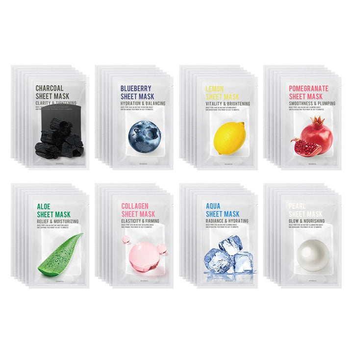 [PACK OF 8] EUNYUL Purity Sheet Mask Pack 8 Types Korean Skincare Hydrating & Nourishing face masks beauty multipack face mask set Halalzen
