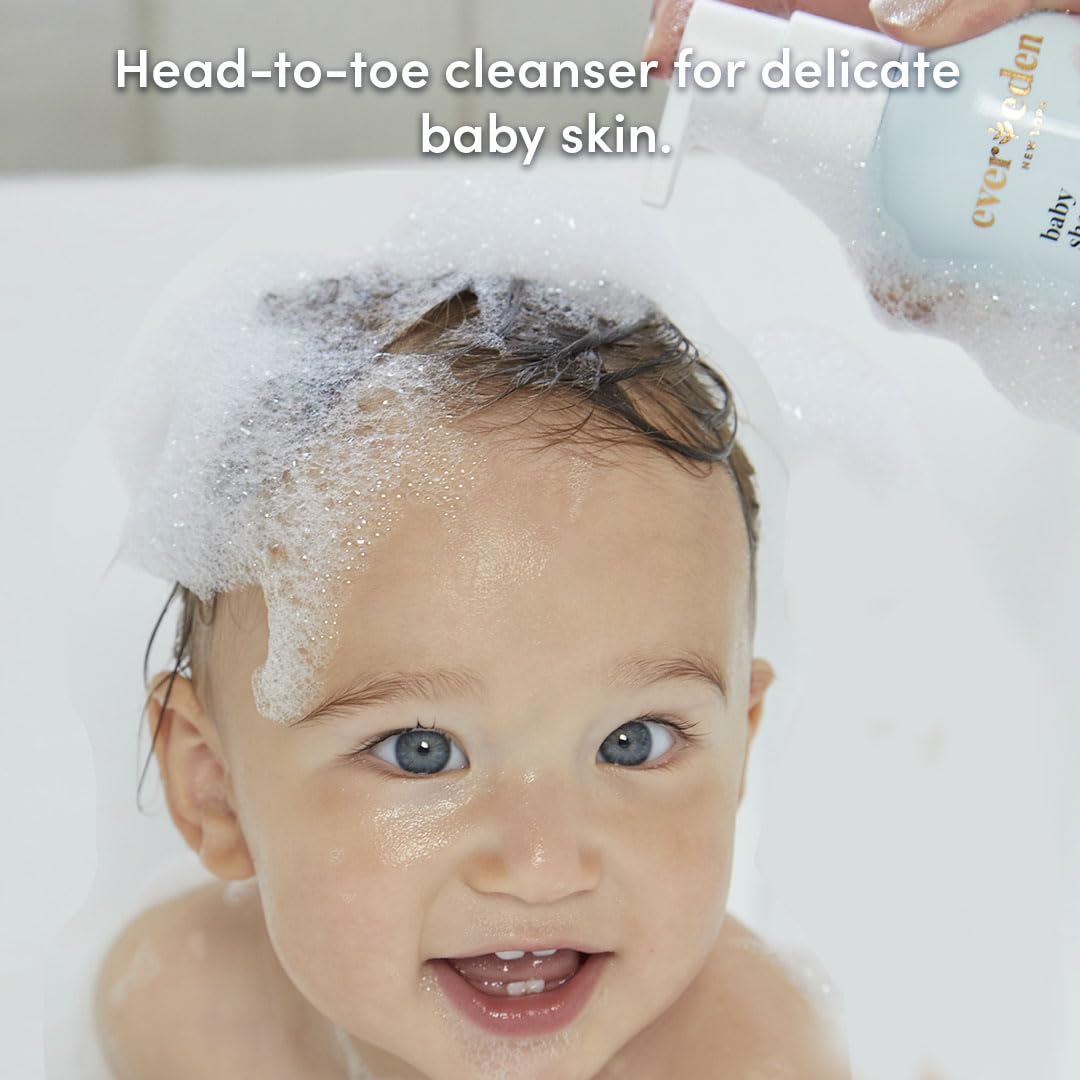 Evereden Baby Shampoo & Body Wash 2-in-1, 8.5 fl oz | Gentle, Non-Toxic, Fragrance-Free, Hydrating Formula for Sensitive Skin Halalzen