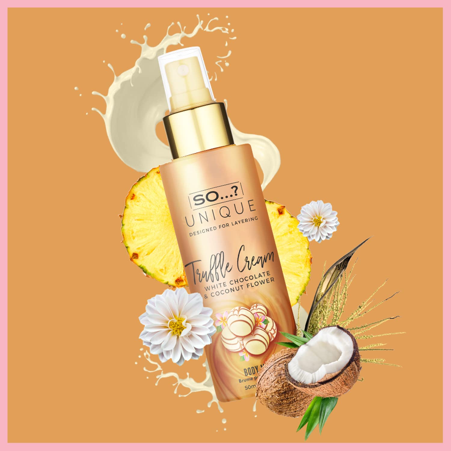 So…? Unique Mini Mist Womens Gift Set with Vanilla Candy, Sweet Pea, Truffle Cream, & Cashmere, Body Mist Fragrance Spray Set (4 x 50ml.) Halalzen