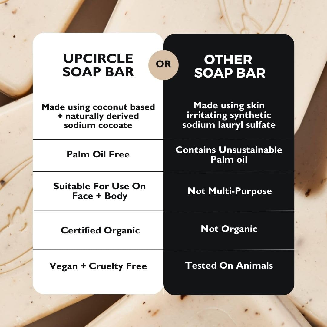 UpCircle Cinnamon + Ginger Chai Soap Bar 100g - Certified Organic Vegan Cleanser For Face And Body - French Pink Clay + Glycerin Reducing Redness + Irritation - Natural, Cruelty-Free + Palm Oil Free Halalzen