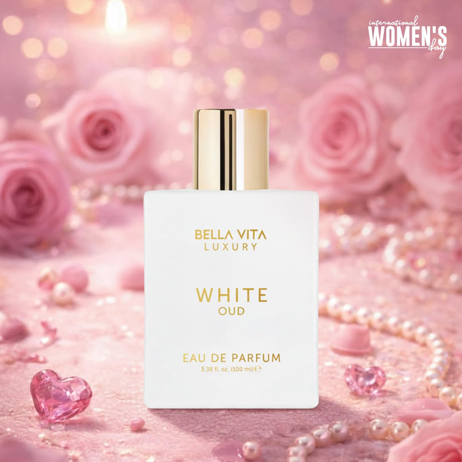 Bellavita Luxury DATE Eau de Parfum | 100 ml (3.4 fl.oz.) | Perfume for Women | Floral, Pink Pepper, Jasmine, and Moss Notes | Long Lasting Fragrance | Mother's Day Present