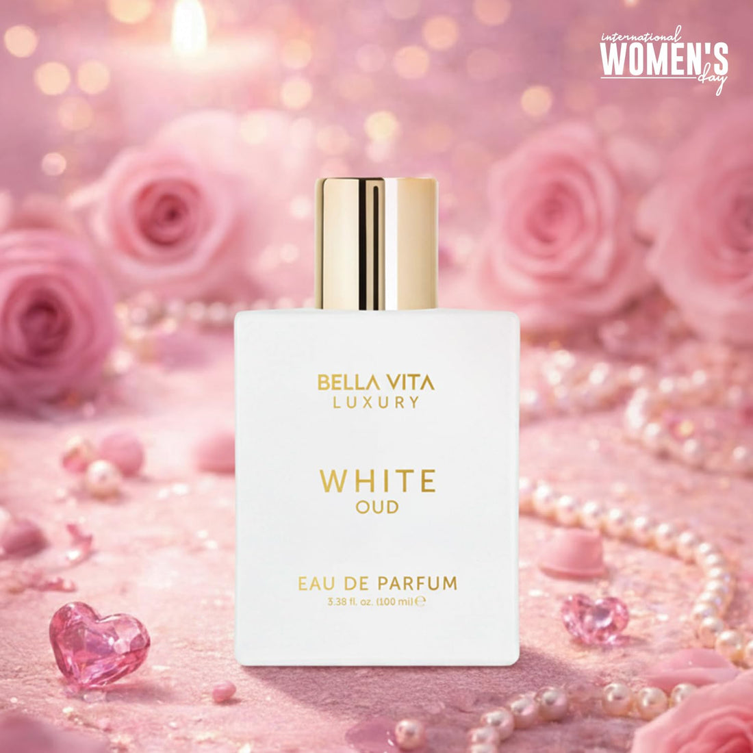 Bellavita Luxury DATE Eau de Parfum | 100 ml (3.4 fl.oz.) | Perfume for Women | Floral, Pink Pepper, Jasmine, and Moss Notes | Long Lasting Fragrance | Mother's Day Present
