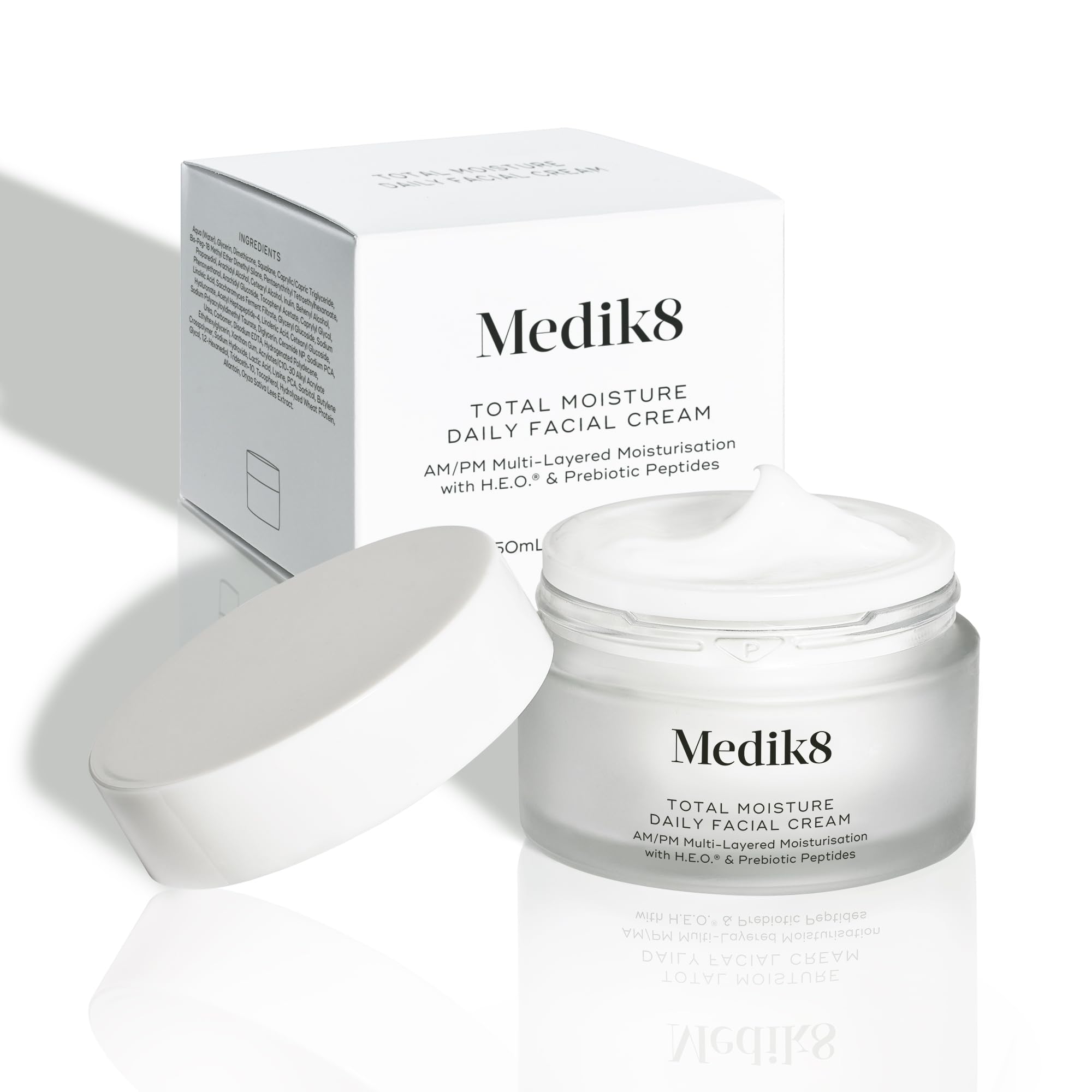 Medik8 Total Moisture Daily Facial Cream – Hyaluronic Acid Moisturiser, Day & Night Face Cream, Clinically Proven Instant, Deep & Lasting Moisturisation, Fragrance-Free For All Skin Types – 50 ml